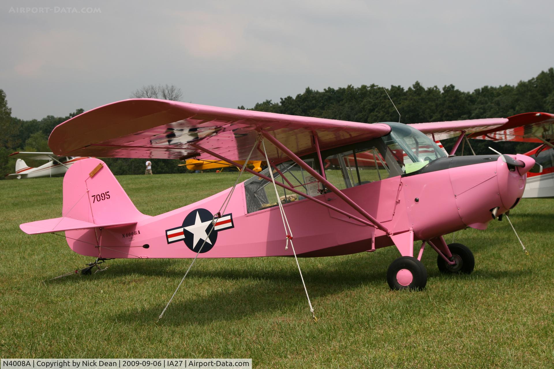 N4008A, 1947 Aeronca 7BCM C/N 47-1095, IA27 No c/n readily apparent for this airframe obviously the number quoted is a mil s/n