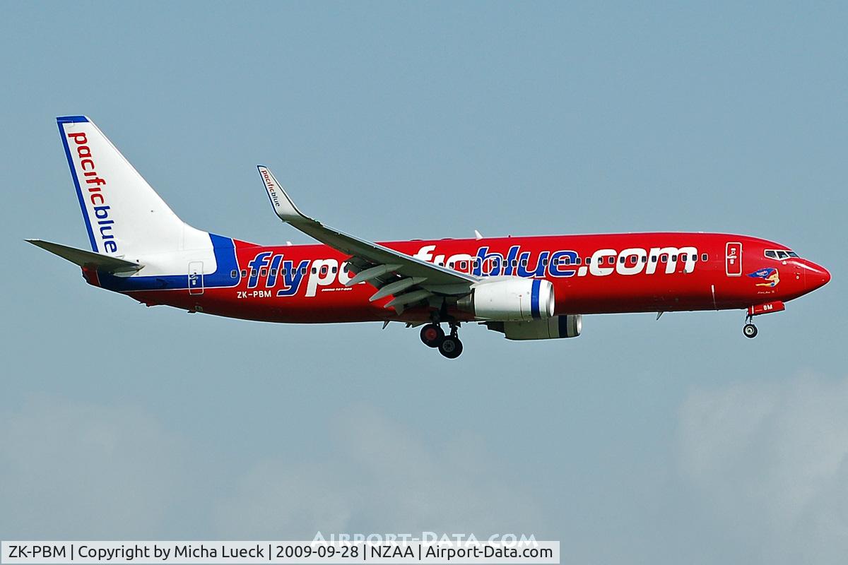 ZK-PBM, 2008 Boeing 737-8FE C/N 36601, At Auckland