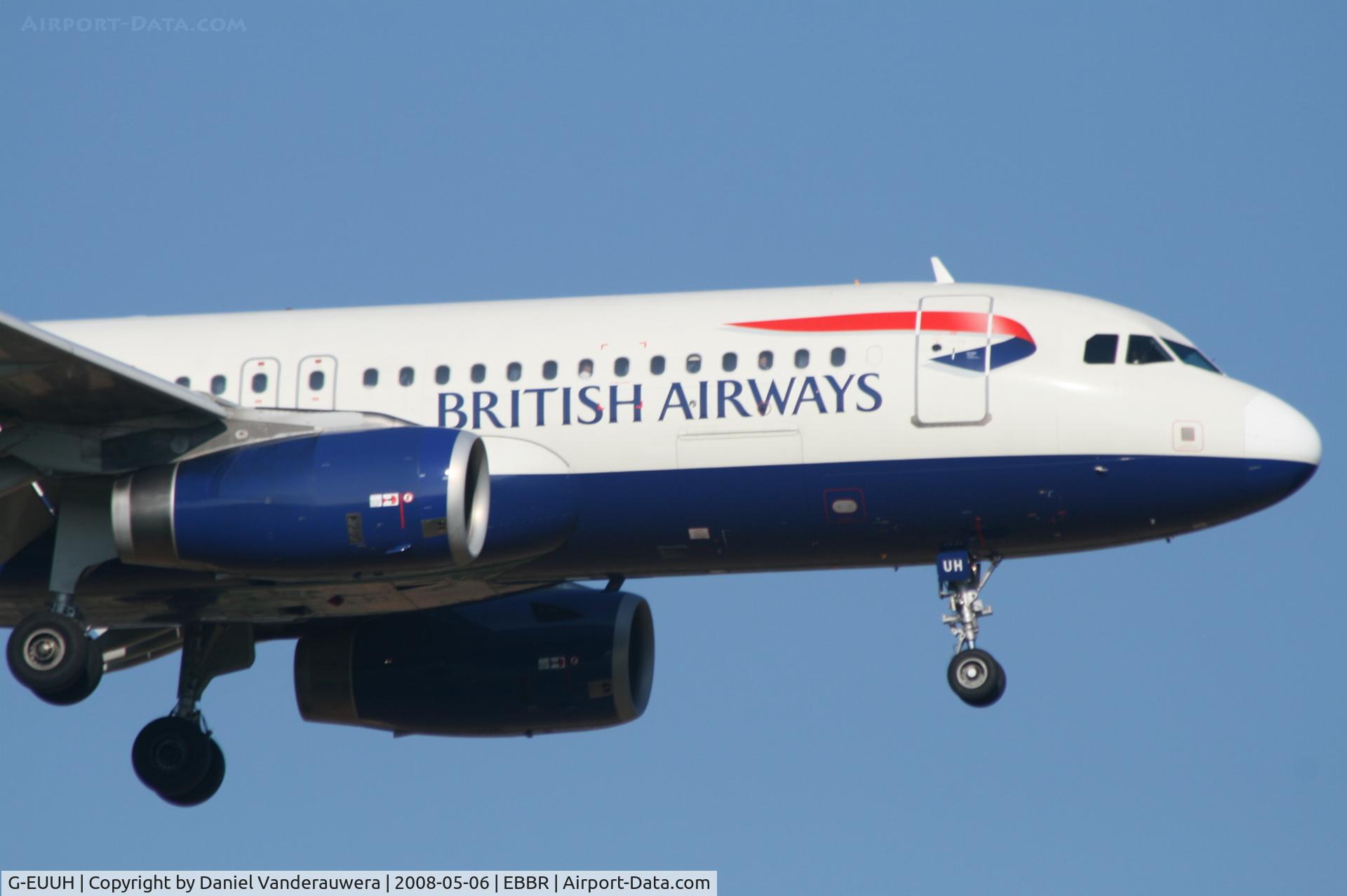 G-EUUH, 2002 Airbus A320-232 C/N 1665, Flight BA388 is descending to rwy 02
