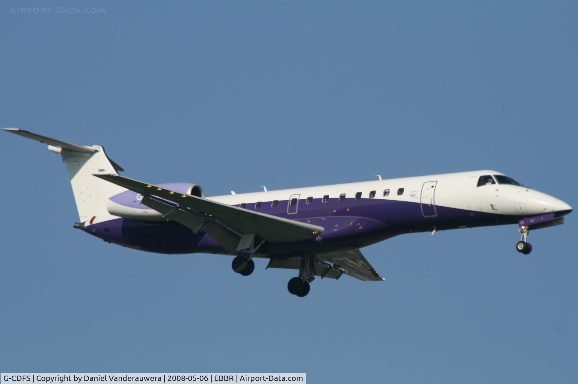 G-CDFS, 2001 Embraer ERJ-135ER (EMB-135ER) C/N 145431, arrival of flight BD611 to rwy 02