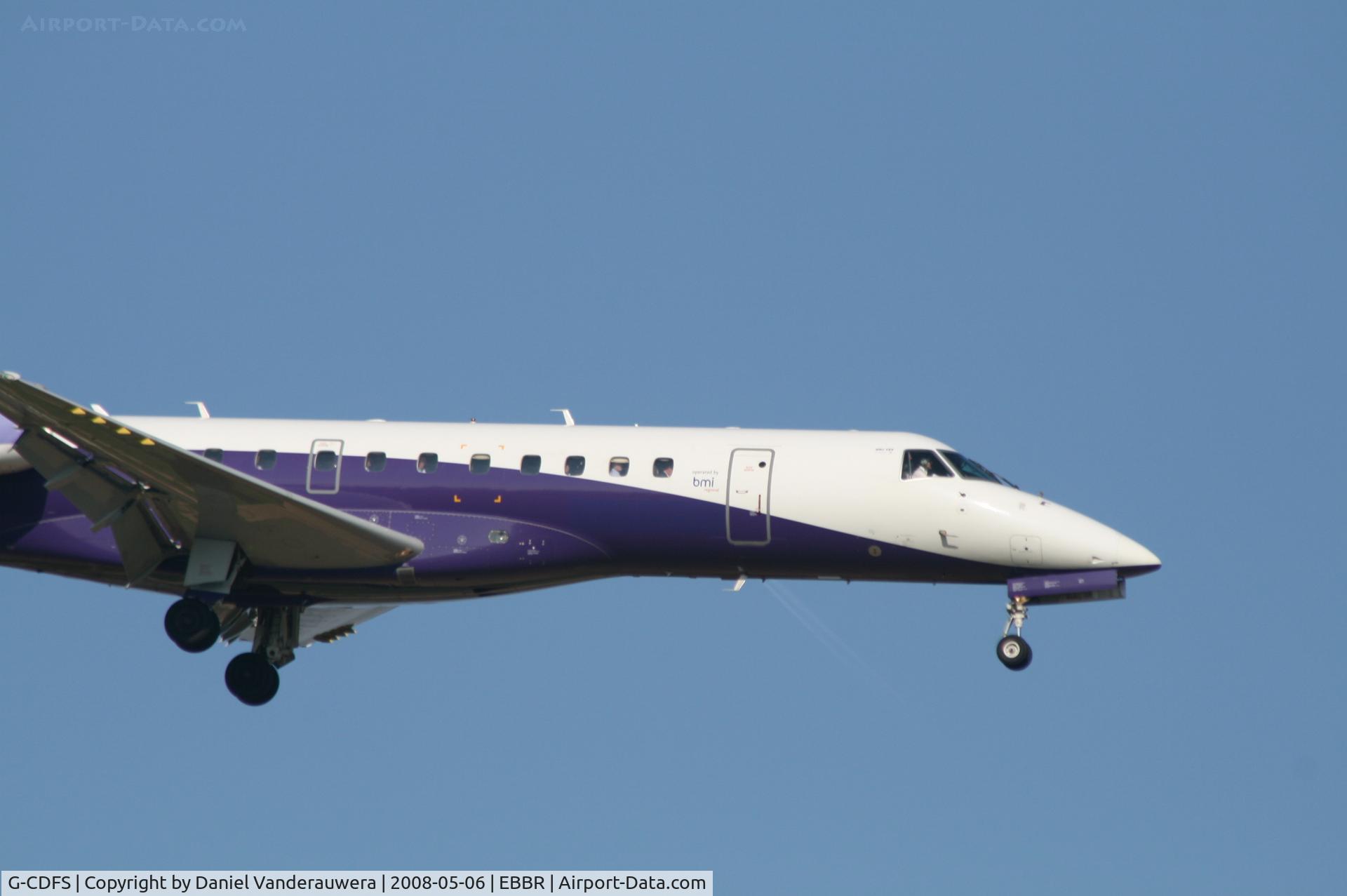 G-CDFS, 2001 Embraer ERJ-135ER (EMB-135ER) C/N 145431, flight BD611 is descending to rwy 02