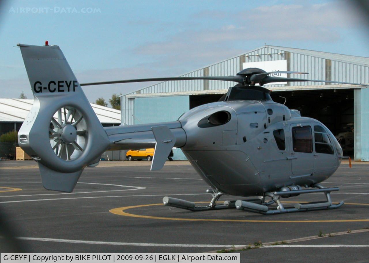 G-CEYF, 1999 Eurocopter EC-135T-1 C/N 0115, EC-135 IN THE PREMIAIR COMPOUND, PREV REG. P4-XTC, G-HARP