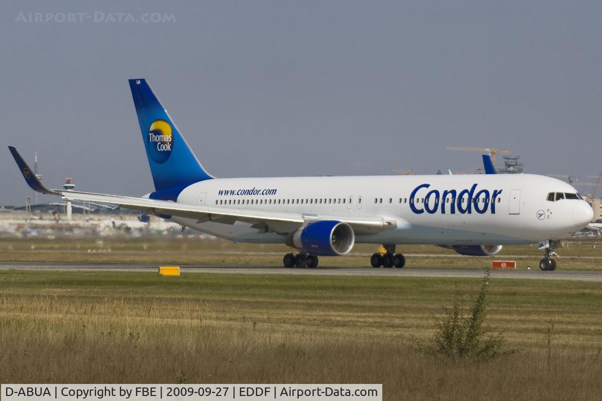 D-ABUA, 1992 Boeing 767-330/ER C/N 26991, Winglet equipped Boeing 767-330ER departing EDDF