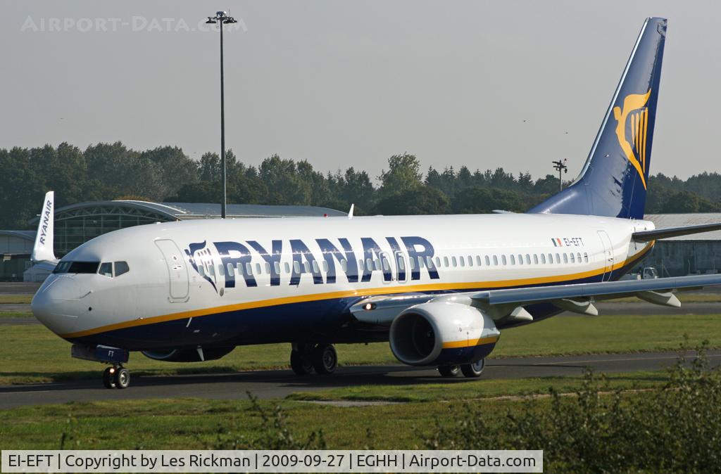 EI-EFT, 2009 Boeing 737-8AS C/N 37543, Ryanair 737 at Bournemouth