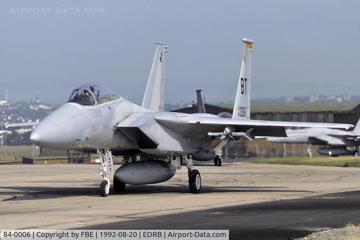 84-0006, 1984 McDonnell Douglas F-15C Eagle C/N 0915/C309, The Tigers taxying to the last chance at Bitburg AB