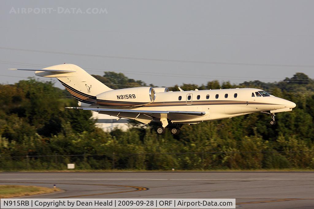 N915RB, 1998 Cessna 750 Citation X C/N 750-0042, FHC Flight Services, LLC 1998 Cessna 750 Citation X N915RB arriving to RWY 23 from Washington Dulles Int'l (KIAD).