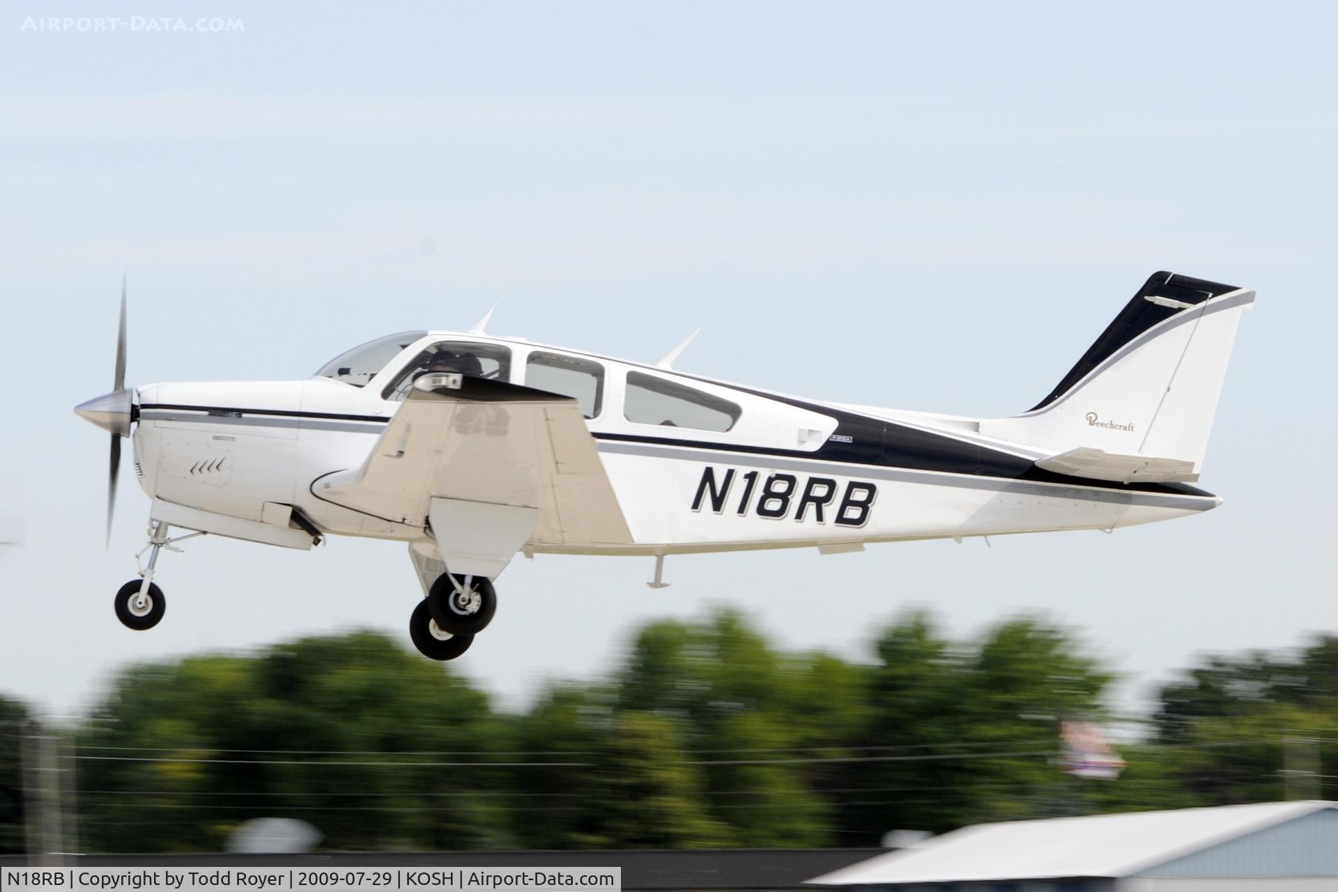 N18RB, 1973 Beech F33A Bonanza C/N CE-461, Departing OSH on 27