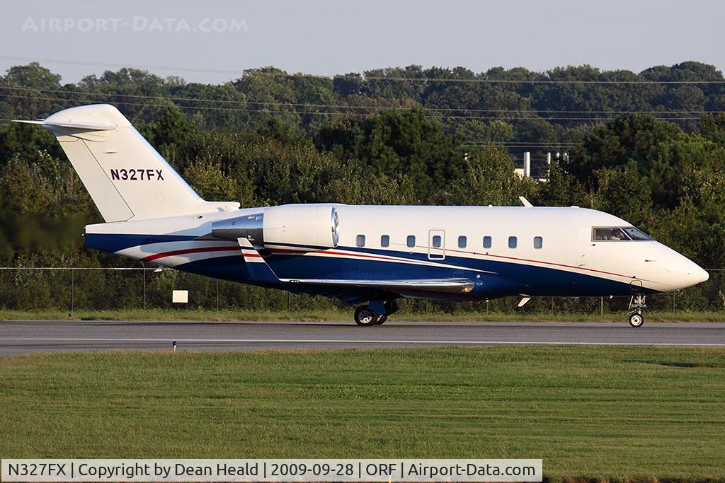 N327FX, 2000 Bombardier Challenger 604 (CL-600-2B16) C/N 5466, Bombardier Flexjet 2000 CL-604 N327FX starting takeoff roll on RWY 23 enroute to Chicago Midway Int'l (KMDW).