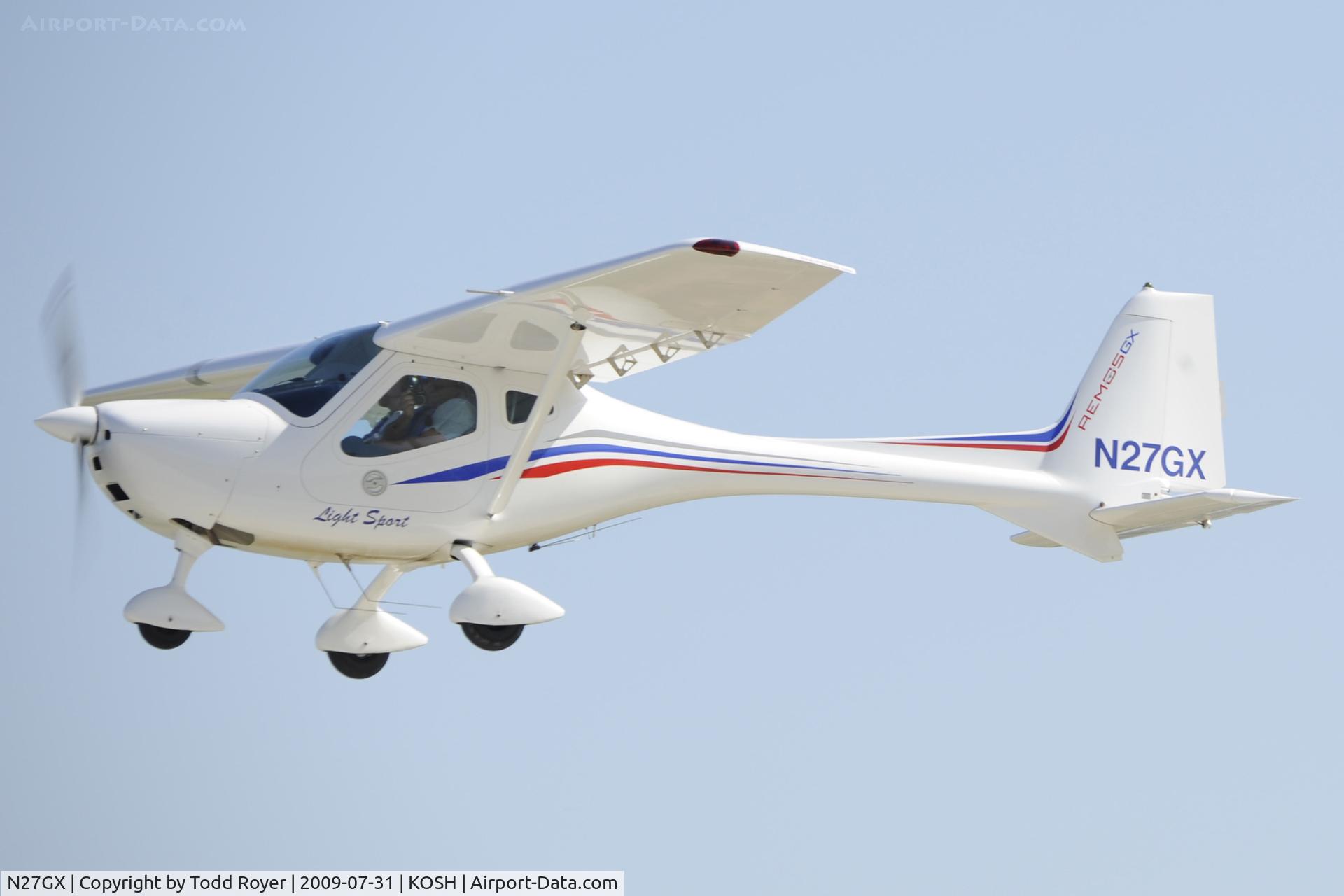 N27GX, 2008 Remos GX C/N 264, Departing OSH on 27