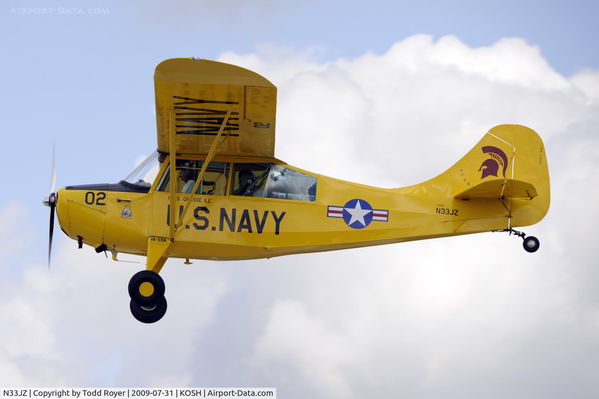 N33JZ, 1948 Aeronca 7AC-CONV Champion C/N 7BCM-487, Departing OSH on 27