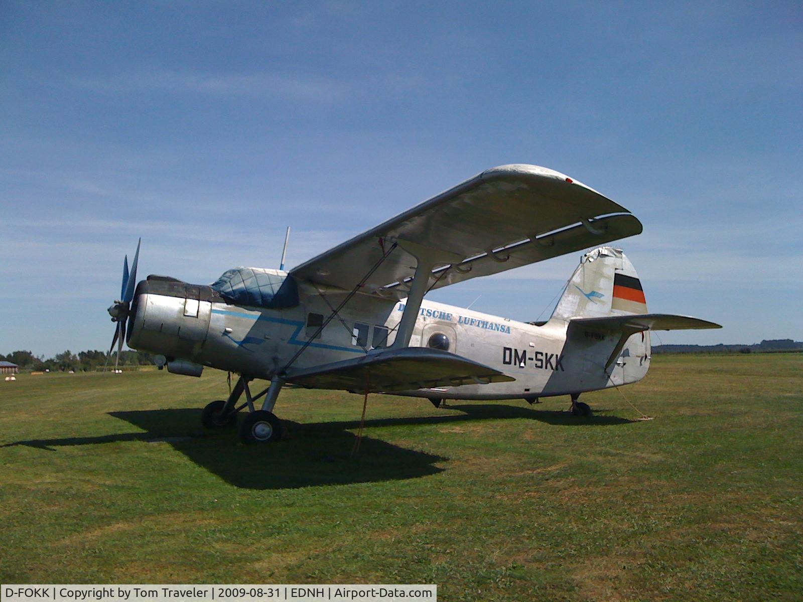 D-FOKK, Antonov An-2 C/N 19547304, Seen at airport of Bad Wörishofen, Bavaria, Germany. Aircraft is nick-named 