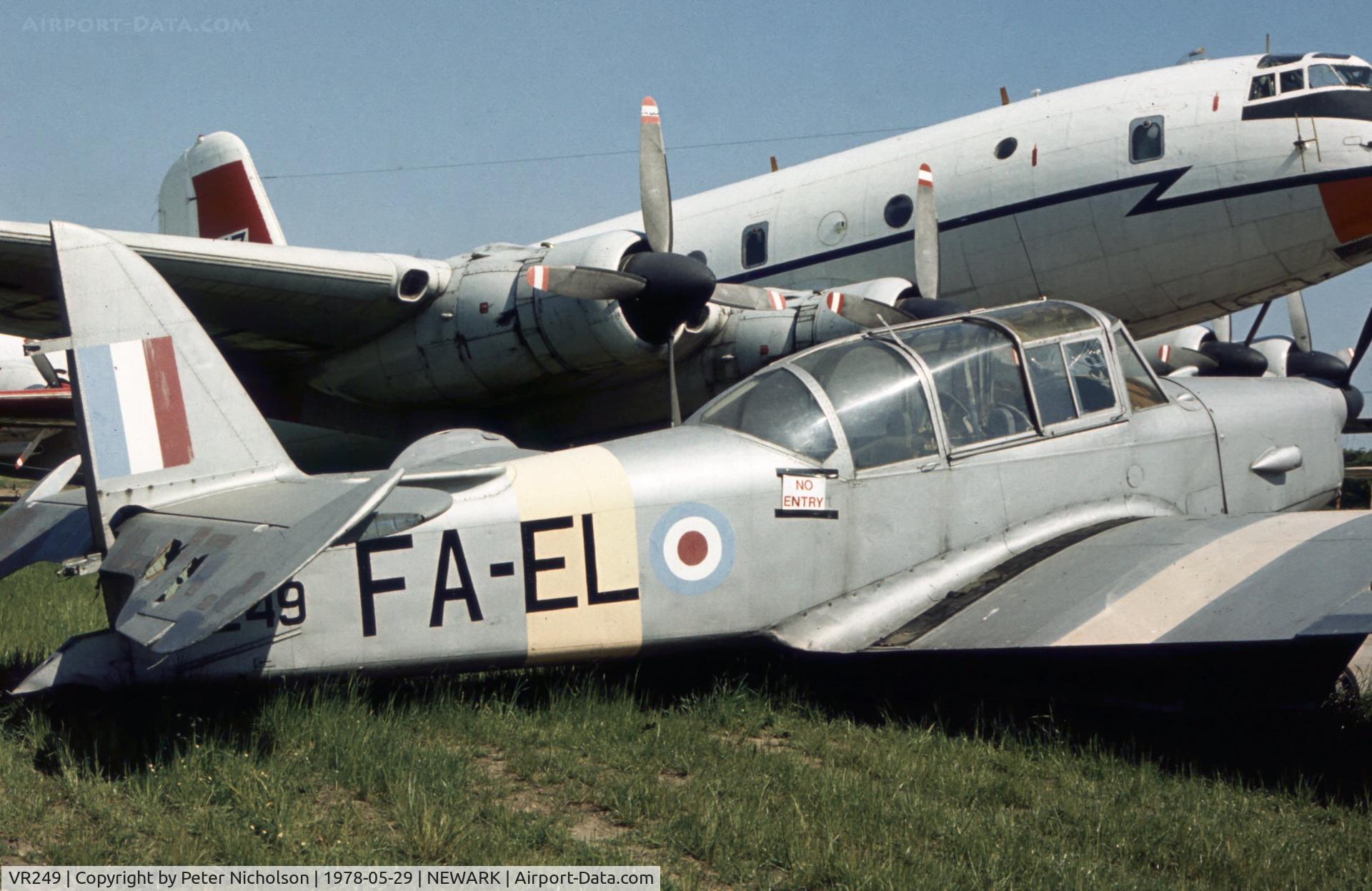 VR249, Percival P-40 Prentice T1 C/N Not found VR249, Prentice T.1 of the Newark Air Museum as seen in external display in May 1978. It was the Museum's first exhibit and arrived there July 8, 1967.