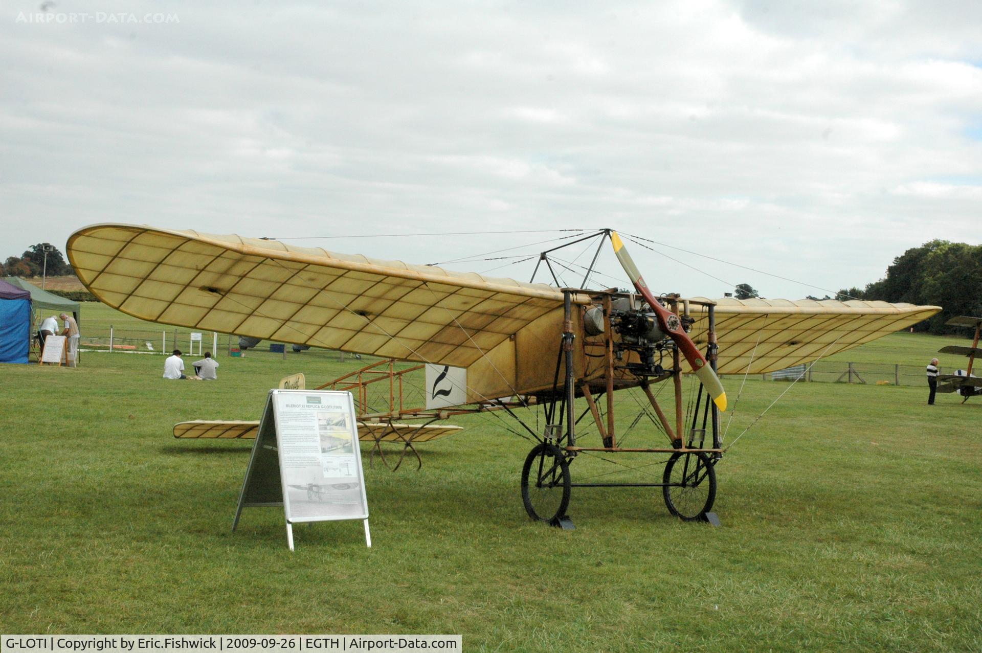 G-LOTI, 1982 Bleriot XI Replica C/N PFA 088-10410, G-LOTI at Shuttleworth Evening Air Display Sep 2009