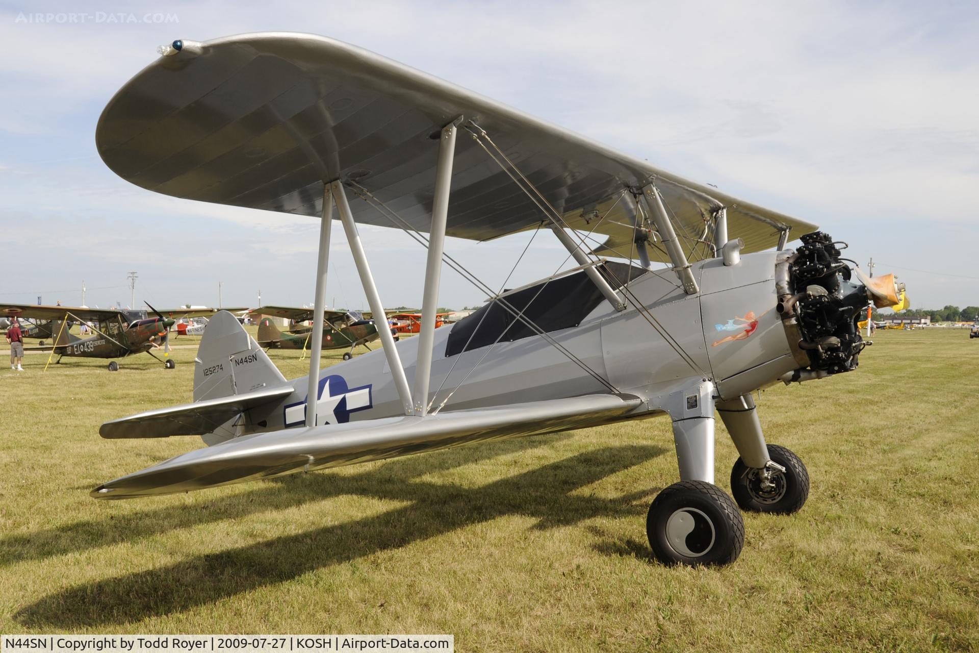N44SN, 1941 Boeing A75N1(PT17) C/N 75-2763, Oshkosh EAA Fly-in 2009