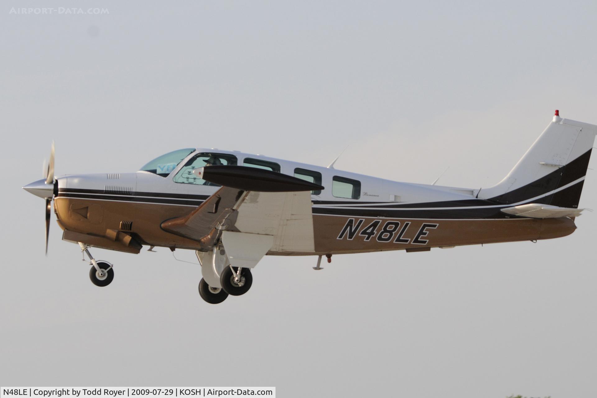 N48LE, 1969 Beech 36 Bonanza C/N E-155, Departing OSH on 27