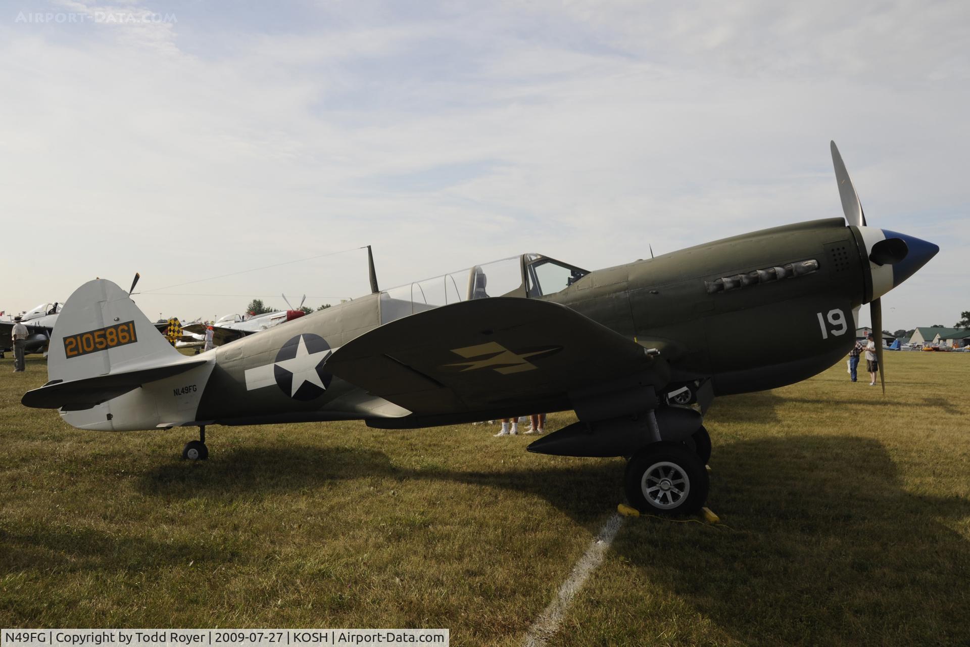N49FG, 1943 Curtiss P-40N Warhawk C/N 29623, Oshkosh EAA Fly-in 2009