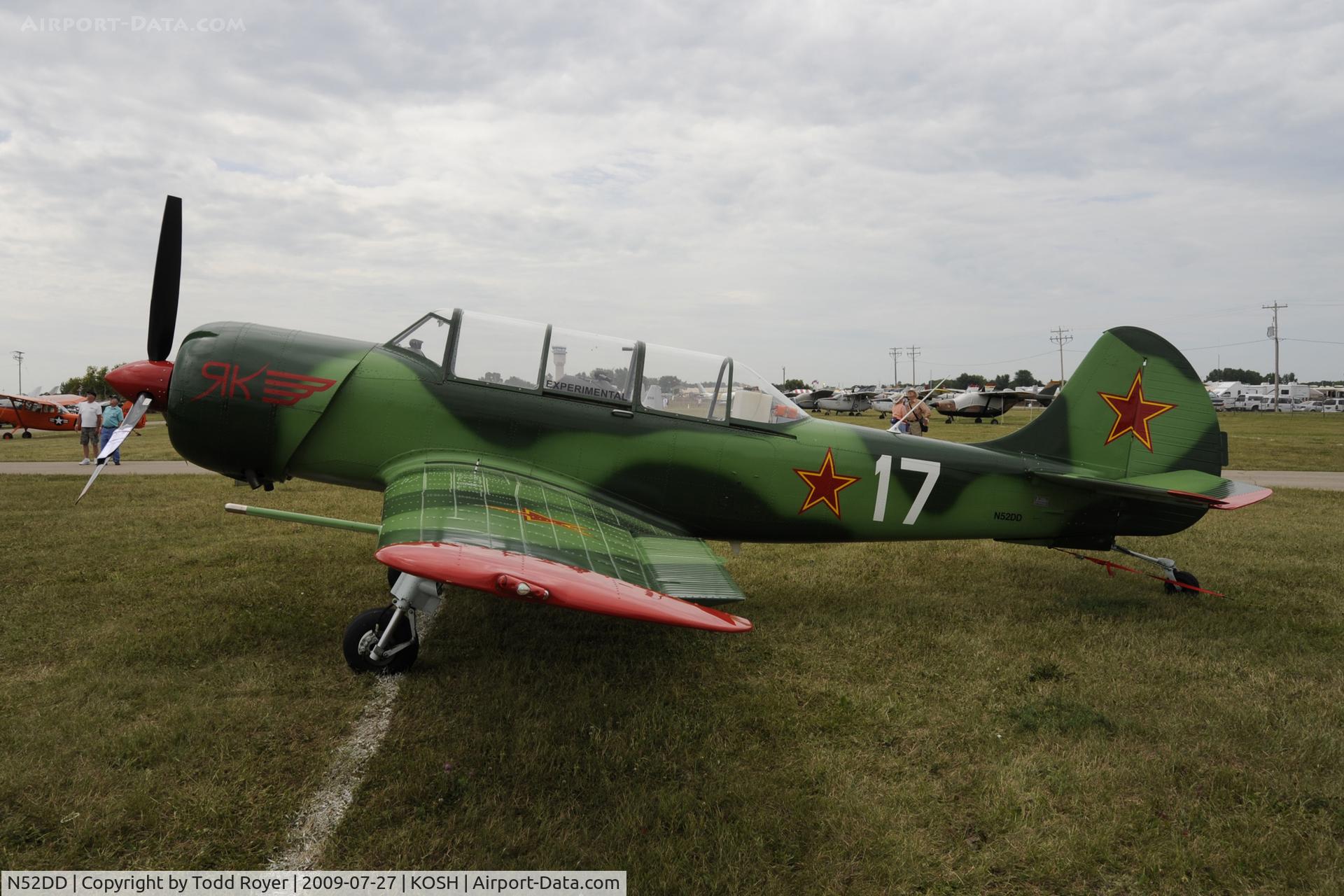N52DD, 2002 Yakovlev (Aerostar) Yak-52TW C/N 0212404, Oshkosh EAA Fly-in 2009