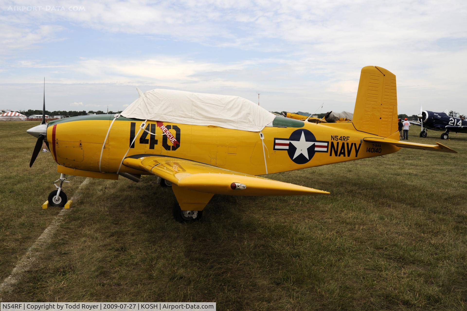 N54RF, 1957 Beech T-34A (A45) Mentor Mentor C/N G-140, Oshkosh EAA Fly-in 2009
