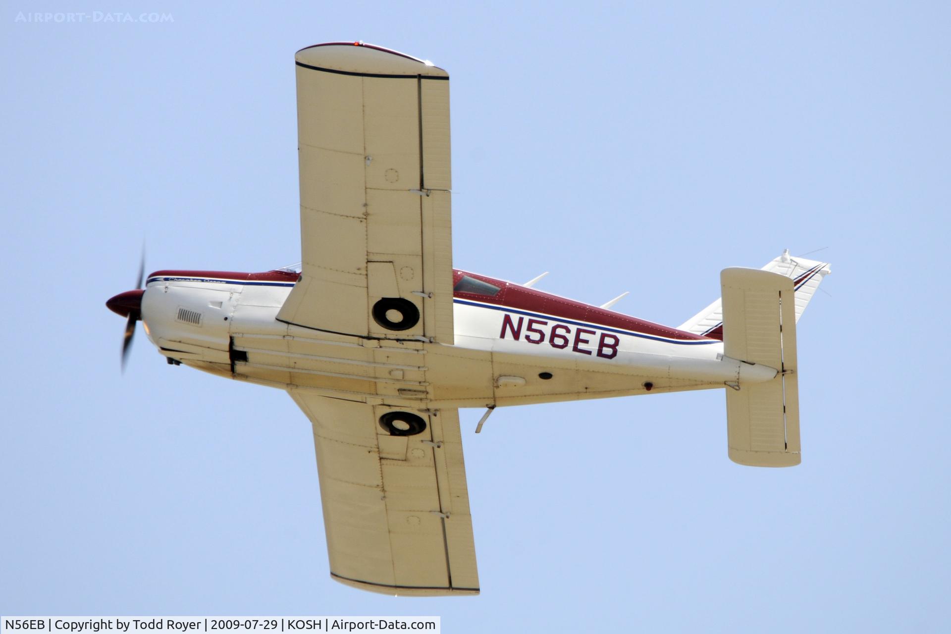 N56EB, 1968 Piper PA-28R-180 Cherokee Arrow C/N 28R30647, Departing OSH on 36