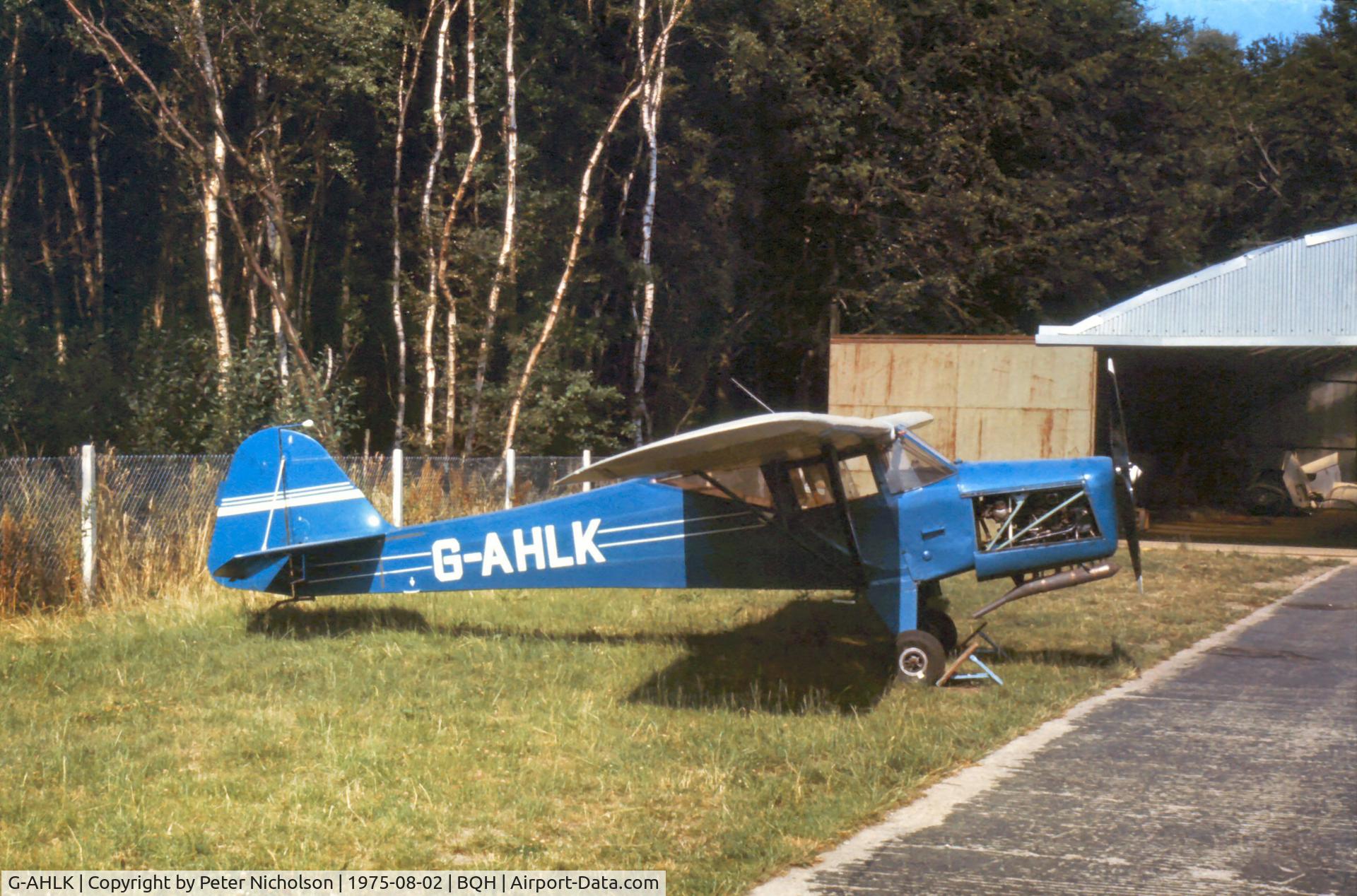 G-AHLK, 1943 Taylorcraft E Auster 3 C/N 700, Auster 3 seen at Biggin Hill in he Summer of 1975.