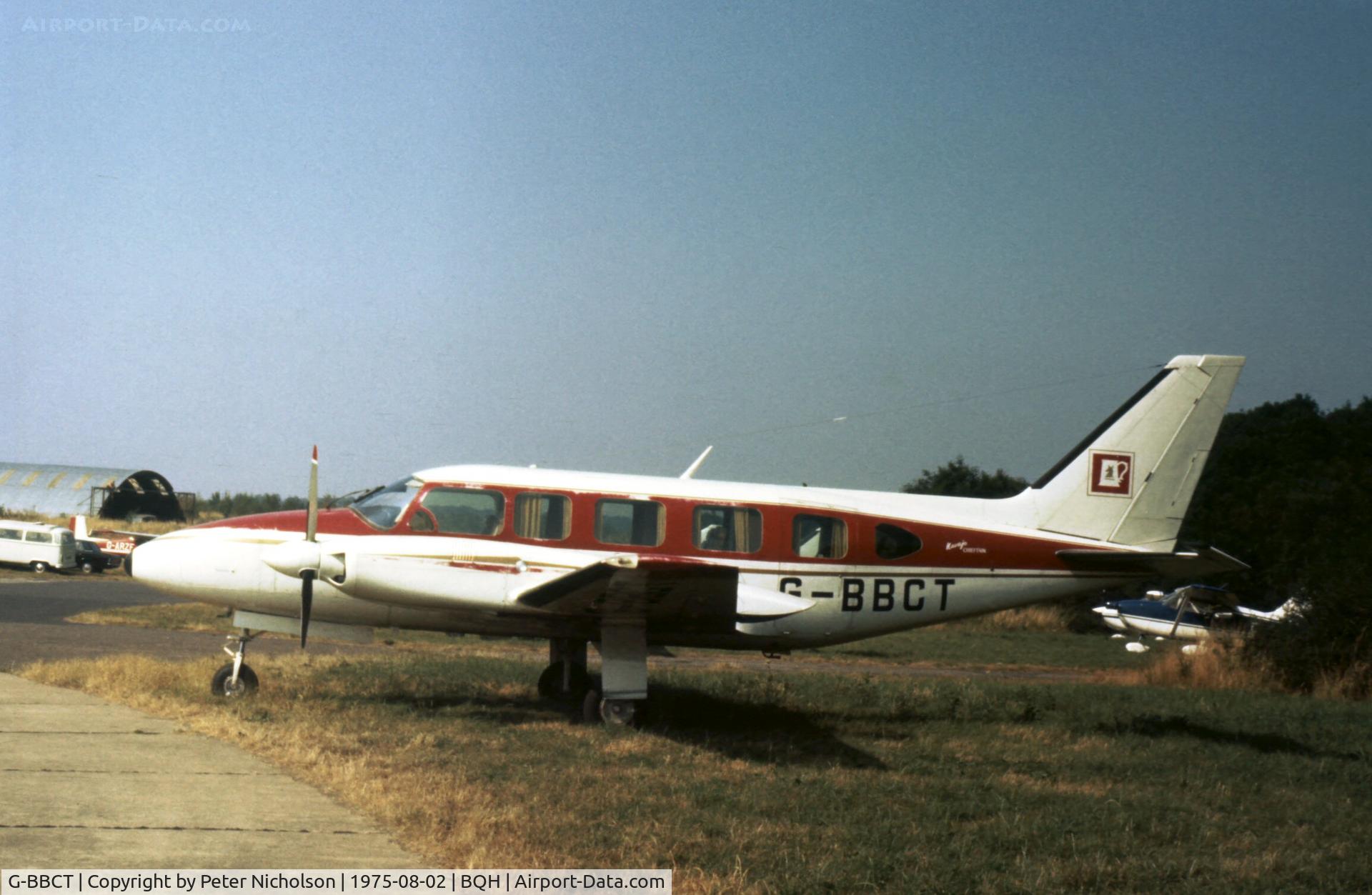 G-BBCT, 1973 Piper PA-31-350 Chieftain C/N 31-7305068, This Navajo Chieftain was resident at Biggin Hill in the Summer of 1975.