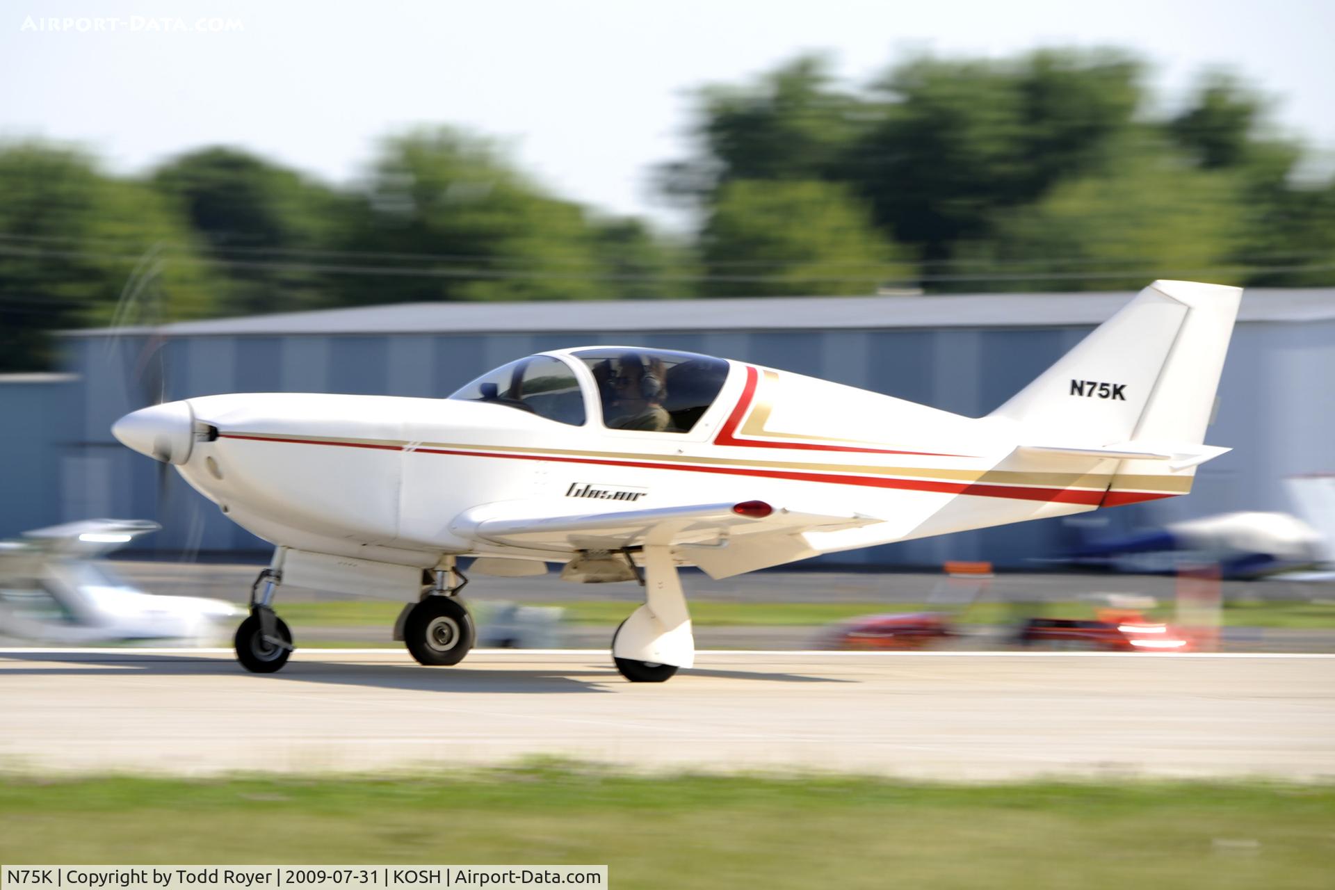 N75K, 1987 Stoddard-Hamilton Glasair RG C/N 461, Departing OSH on 27
