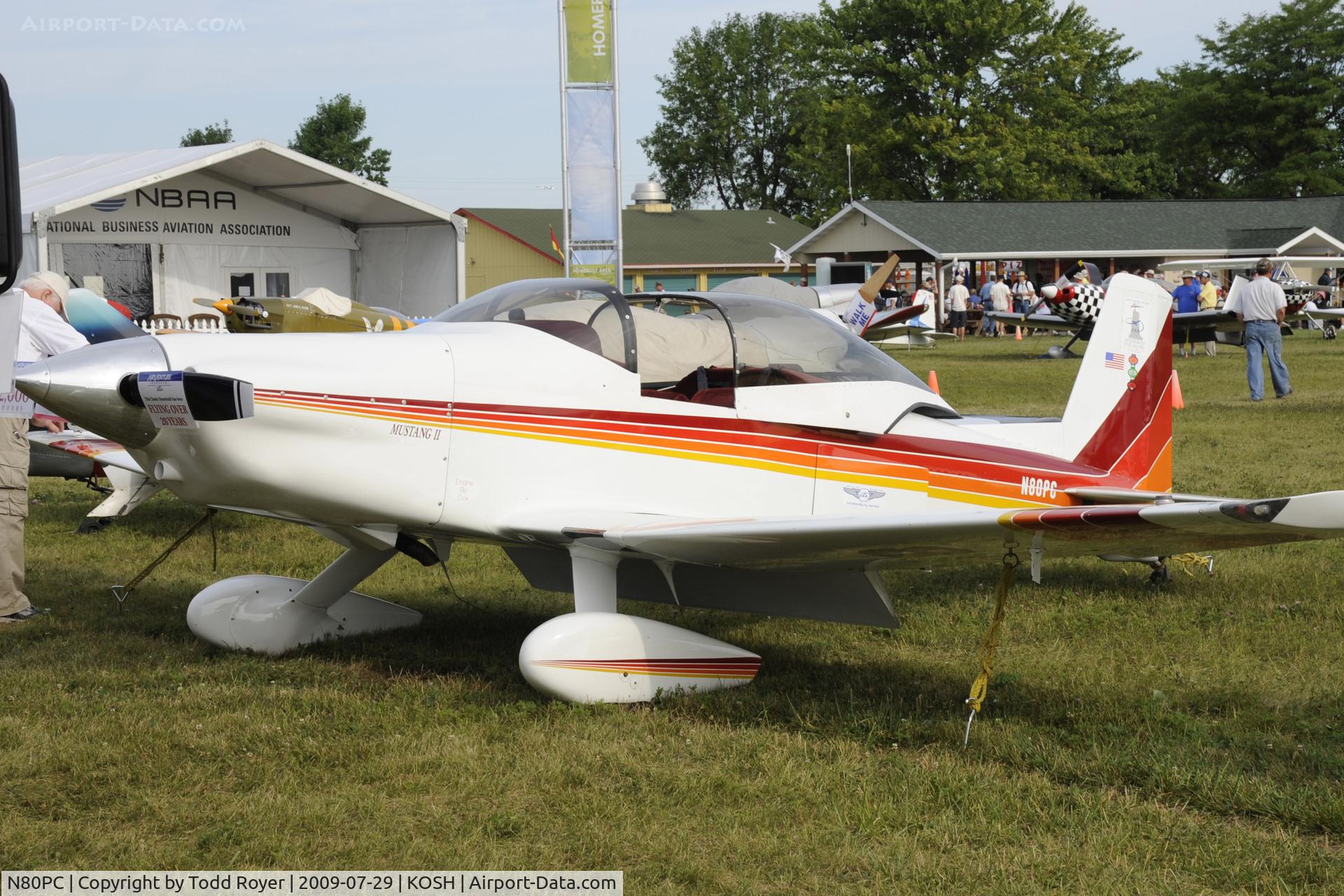 N80PC, 1986 Bushby Mustang II C/N PC-2, Oshkosh EAA Fly-in 2009