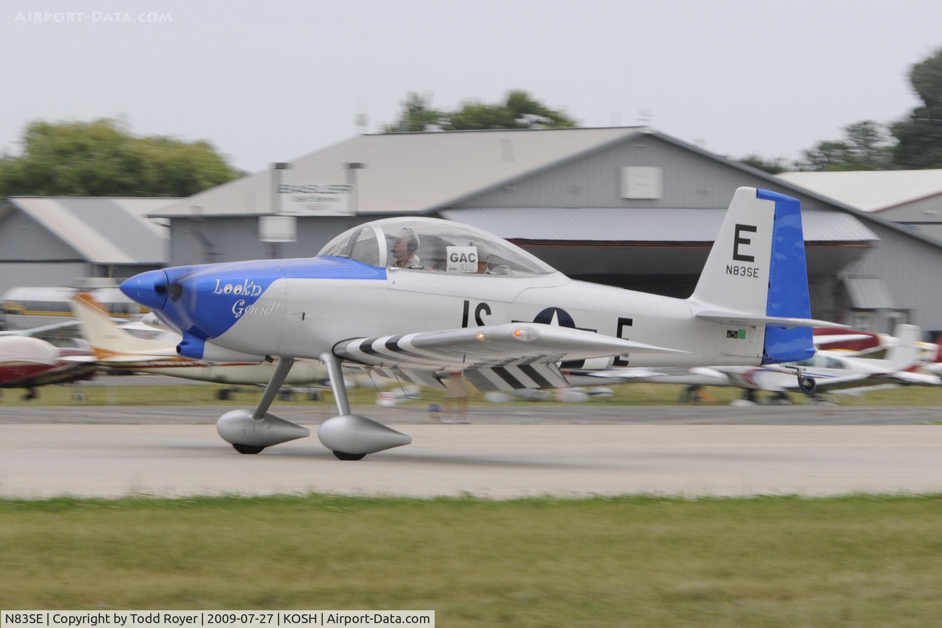 N83SE, 2004 Vans RV-8 C/N 81685, Departing OSH on 27