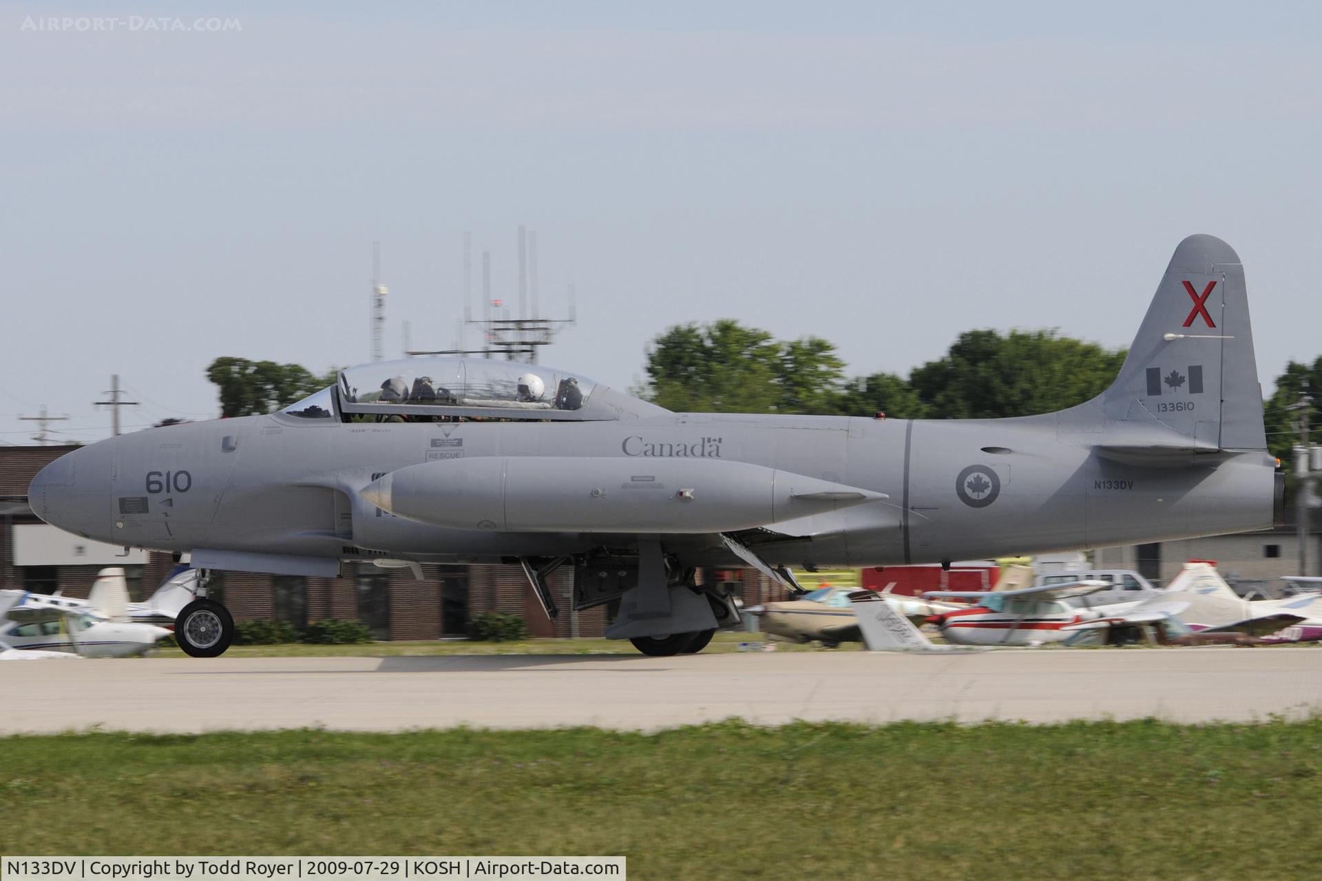 N133DV, 1959 Canadair CT-133 Silver Star 3 C/N T33-610, Landing 27 at OSH
