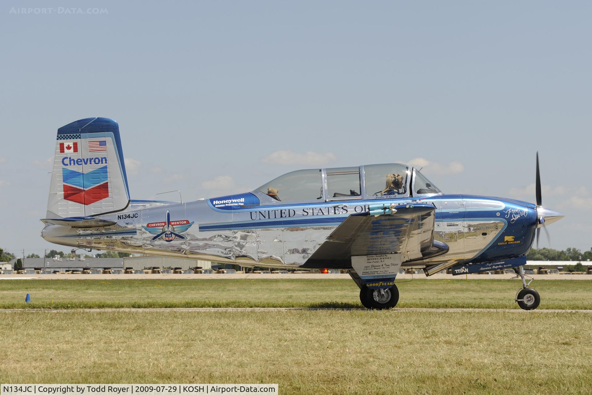 N134JC, 1955 Beech T-34-A (A45) Mentor C/N G-812, Oshkosh EAA Fly-in 2009