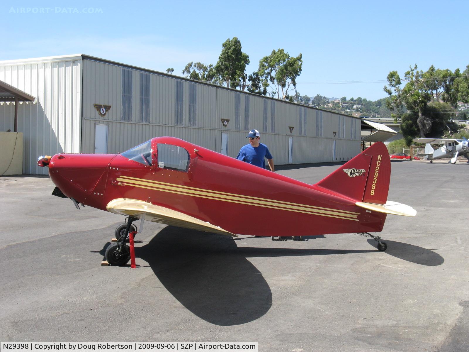 N29398, 1940 Culver LCA C/N 191, 1940 Culver LCA CADET, Continental A&C75 75 Hp