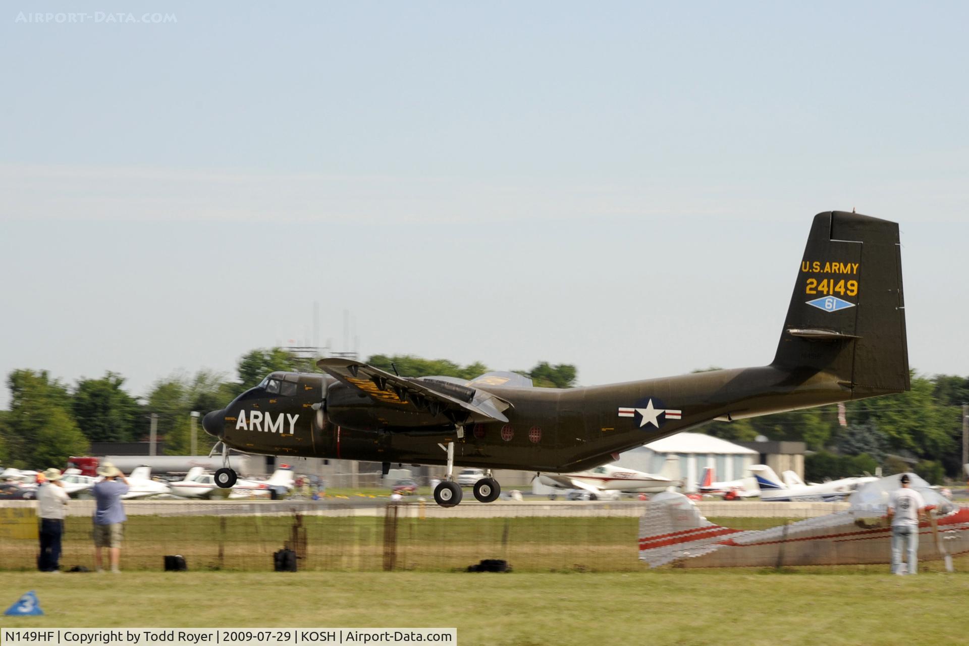 N149HF, 1962 De Havilland Canada DHC-4A Caribou C/N 85, Departing OSH on 27