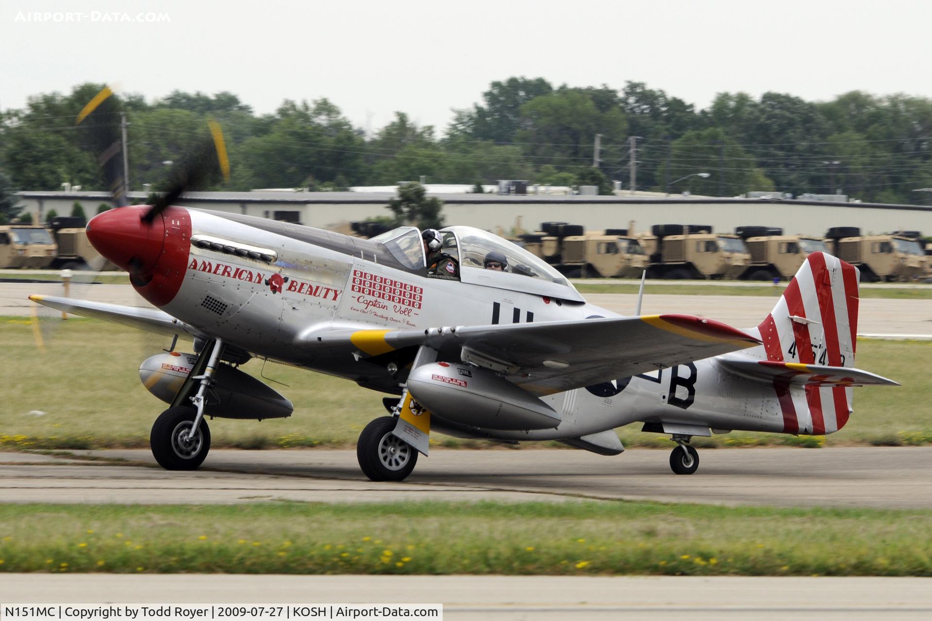 N151MC, 1968 North American F-51D Mustang Mustang C/N AF6722581, Taxi to parking