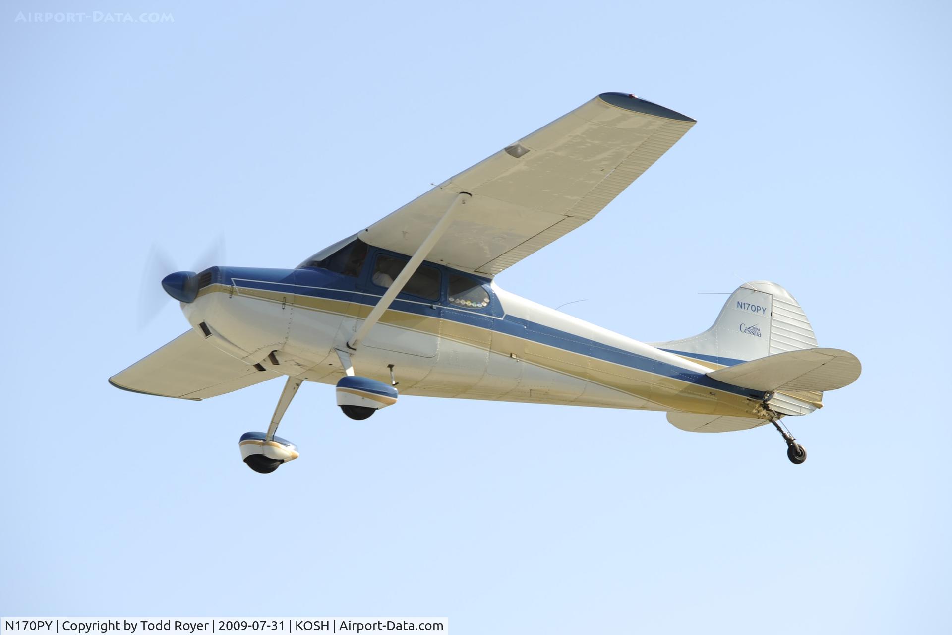 N170PY, 1951 Cessna 170A C/N 19949, Departing OSH on 27