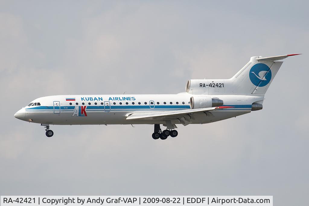 RA-42421, Yakovlev Yak-42D C/N 4520422303017, Kuban Airlines Y42