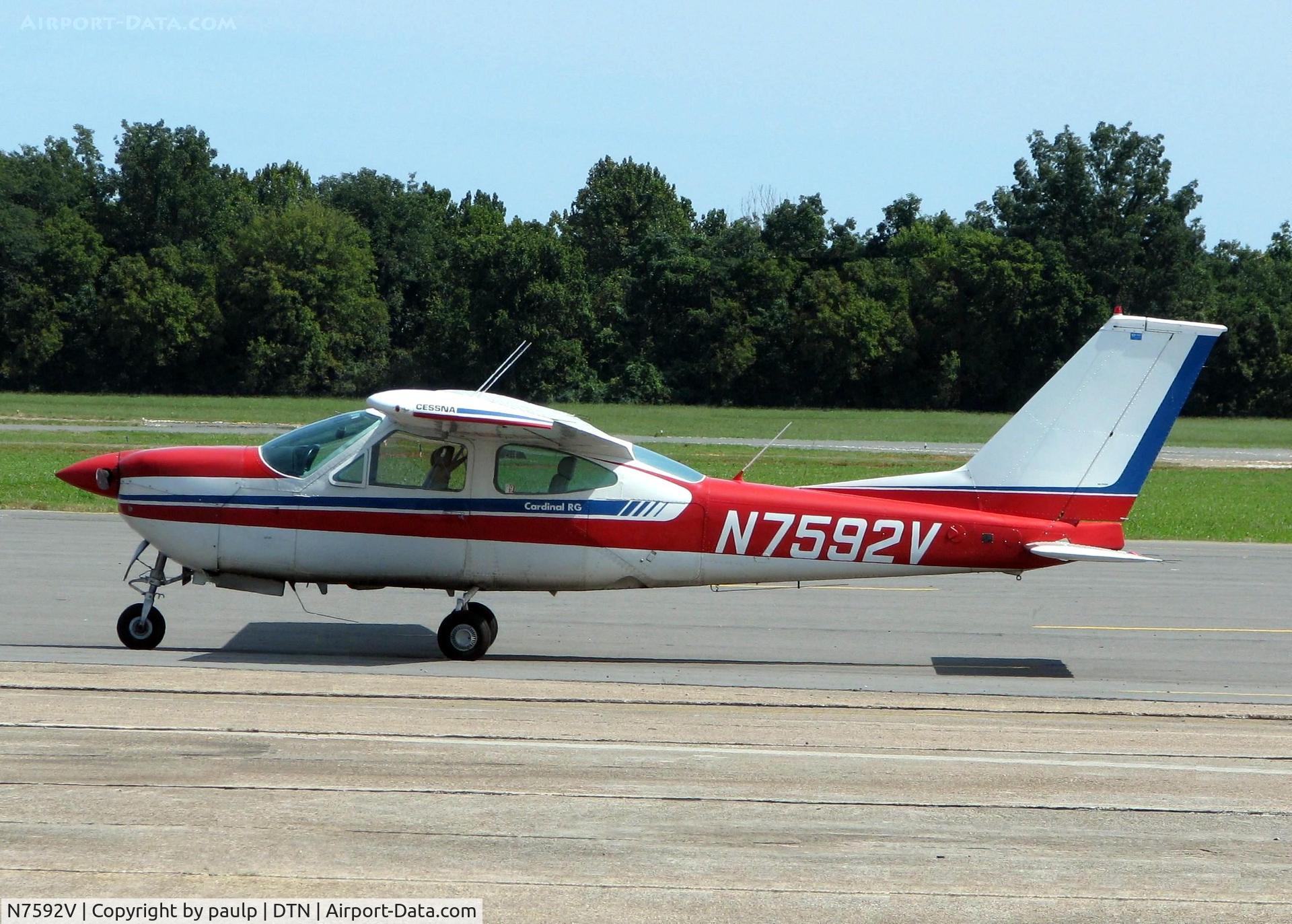 N7592V, 1976 Cessna 177RG Cardinal C/N 177RG0883, At Downtown Shreveport.