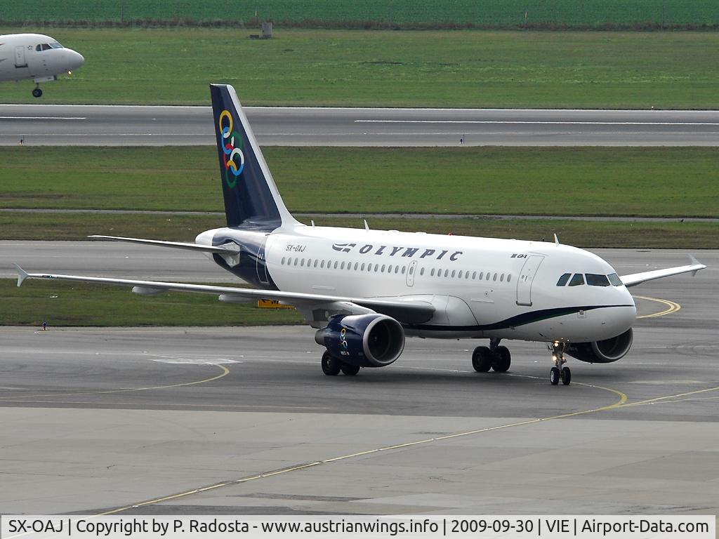 SX-OAJ, 2009 Airbus A319-112 C/N 3905, First Olympic A 319 operation to Austria - probably one of the first pics of that plane in VIE