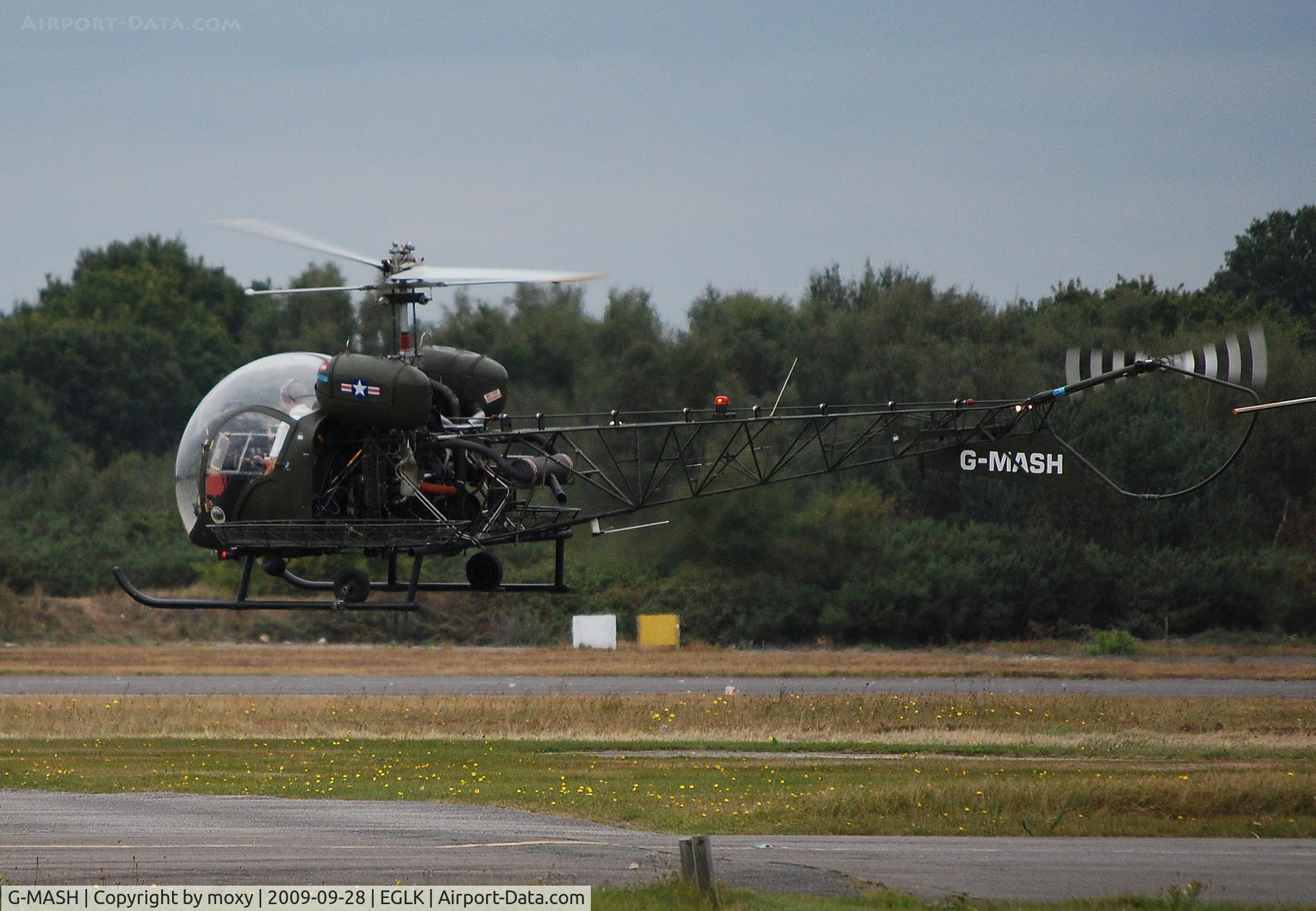 G-MASH, 1969 Westland AB-47G-4A C/N WA725, Westland Bell 47G-4A lifting off at Blackbushe