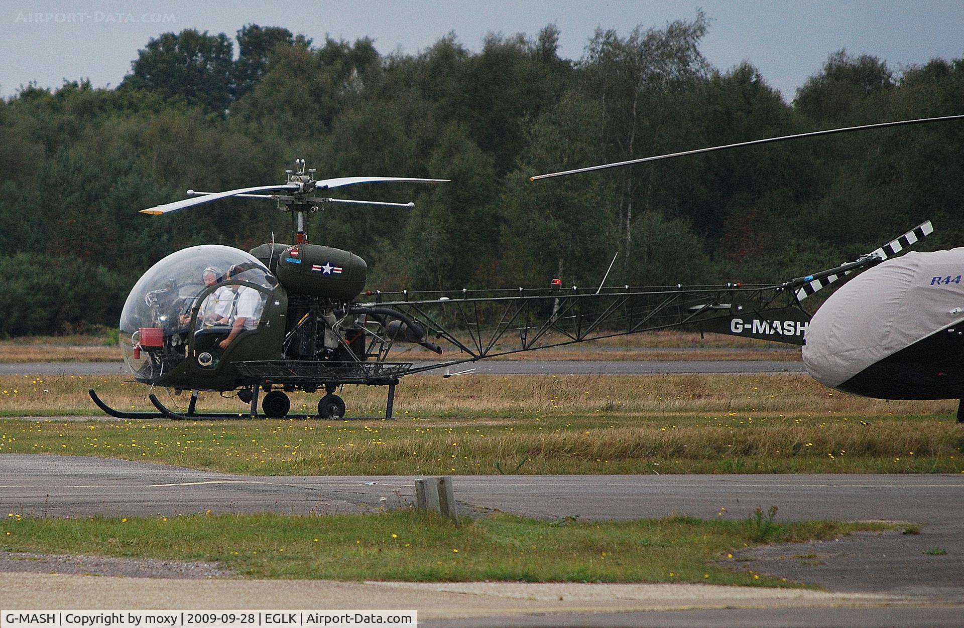 G-MASH, 1969 Westland AB-47G-4A C/N WA725, Bell 47 preparing to take off at Blackbushe