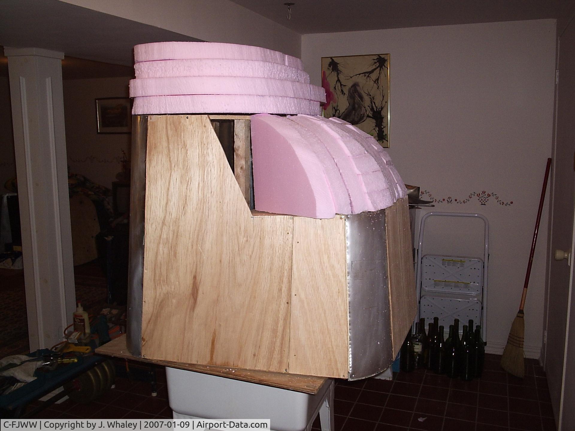 C-FJWW, 2003 Wag-Aero Sportsman 2+2 C/N 932, Cowl form in the making - 2