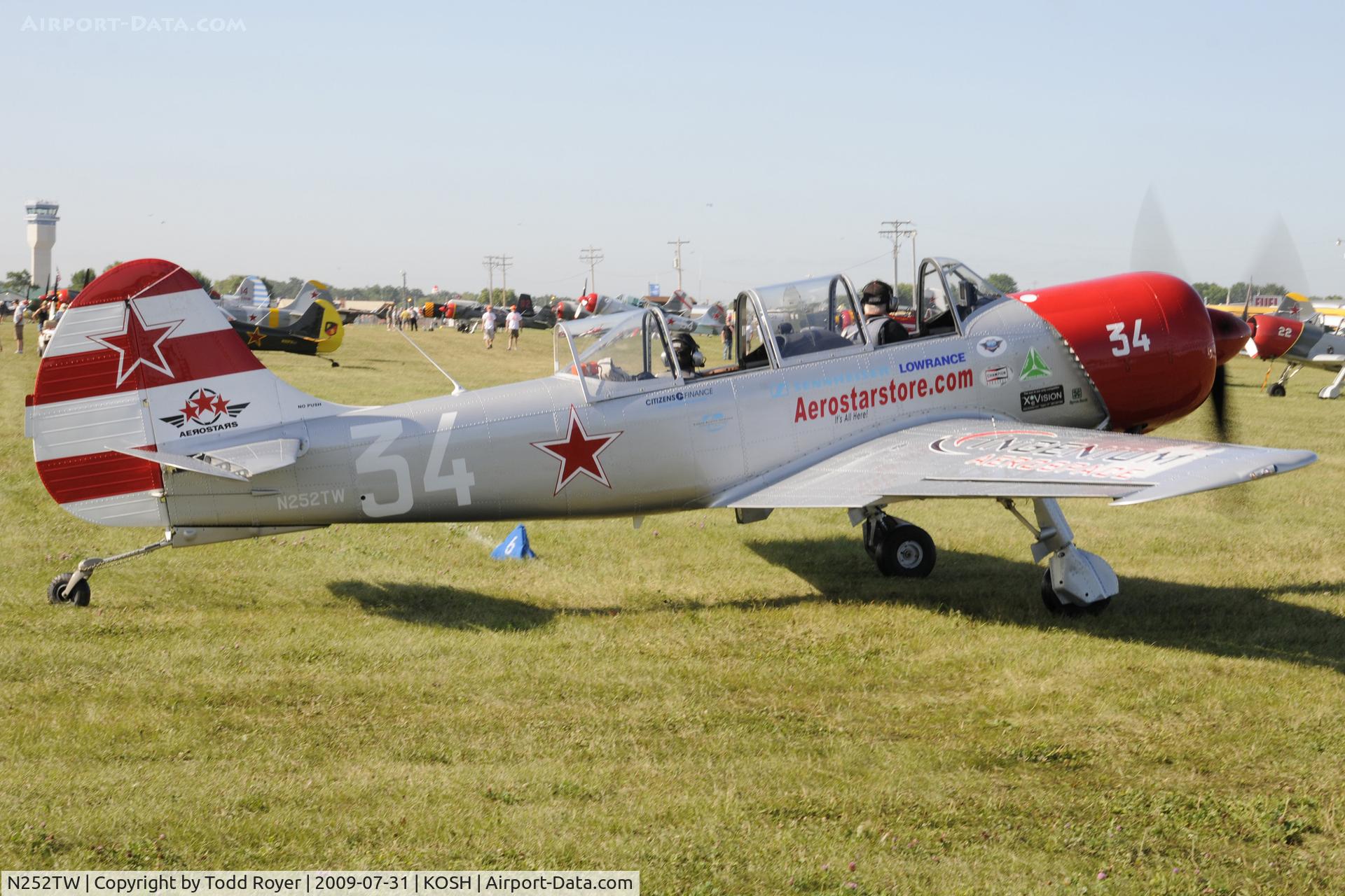 N252TW, 2002 Yakovlev (Aerostar) Yak-52TW C/N 0212301, Taxi to parking