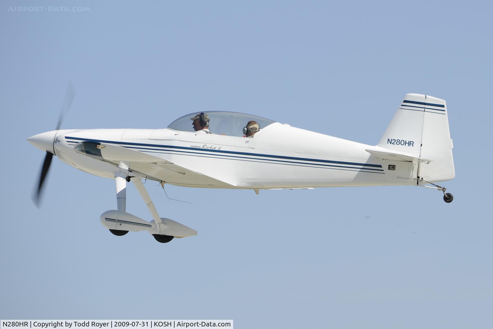 N280HR, 1995 Harmon Rocket II C/N 32, Departing OSH on 27