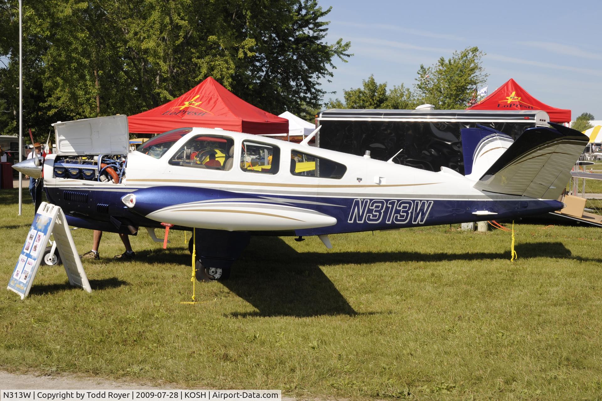 N313W, 1981 Beech V35B Bonanza C/N D-10363, Oshkosh EAA Fly-in 2009