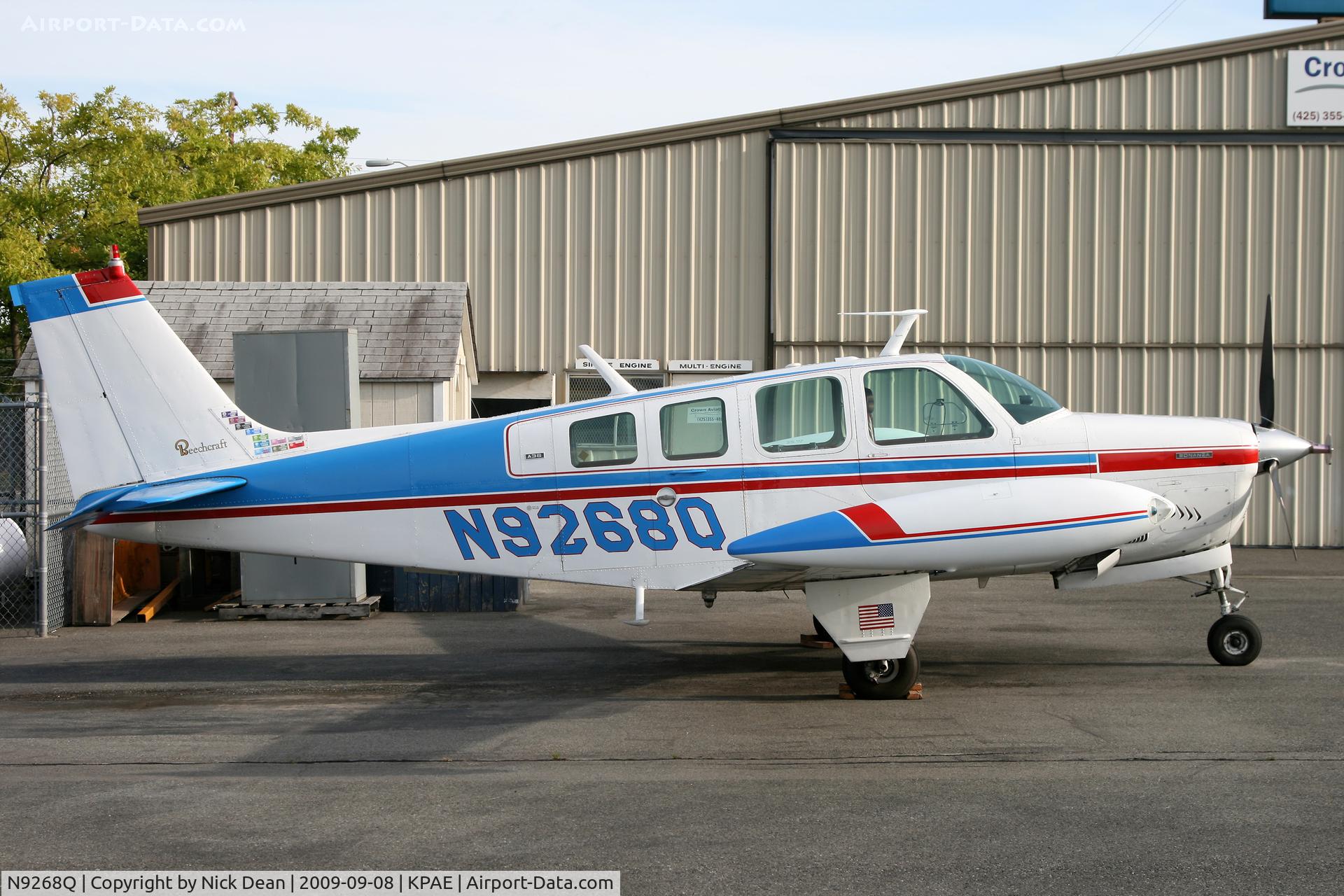 N9268Q, 1971 Beech A36 Bonanza 36 C/N E-279, KPAE