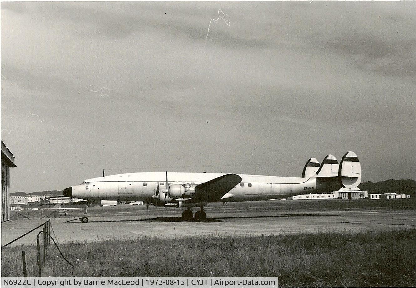 N6922C, 1957 Lockheed L-1049H-82 Super Constellation C/N 4825, N6922C as CF-BFN has Blue Bell on nose.