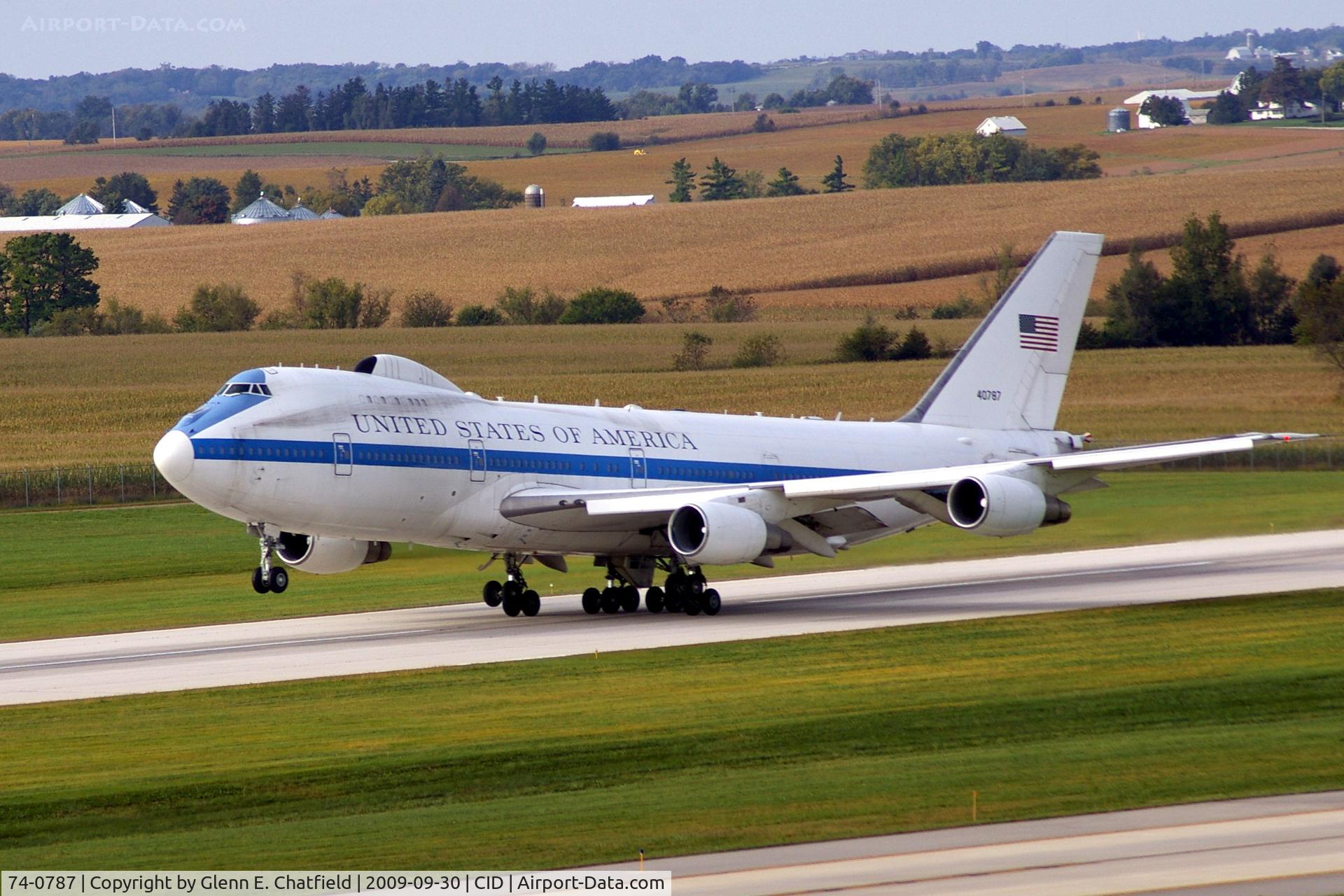 74-0787, 1974 Boeing E-4B C/N 20684, Shot from the control tower