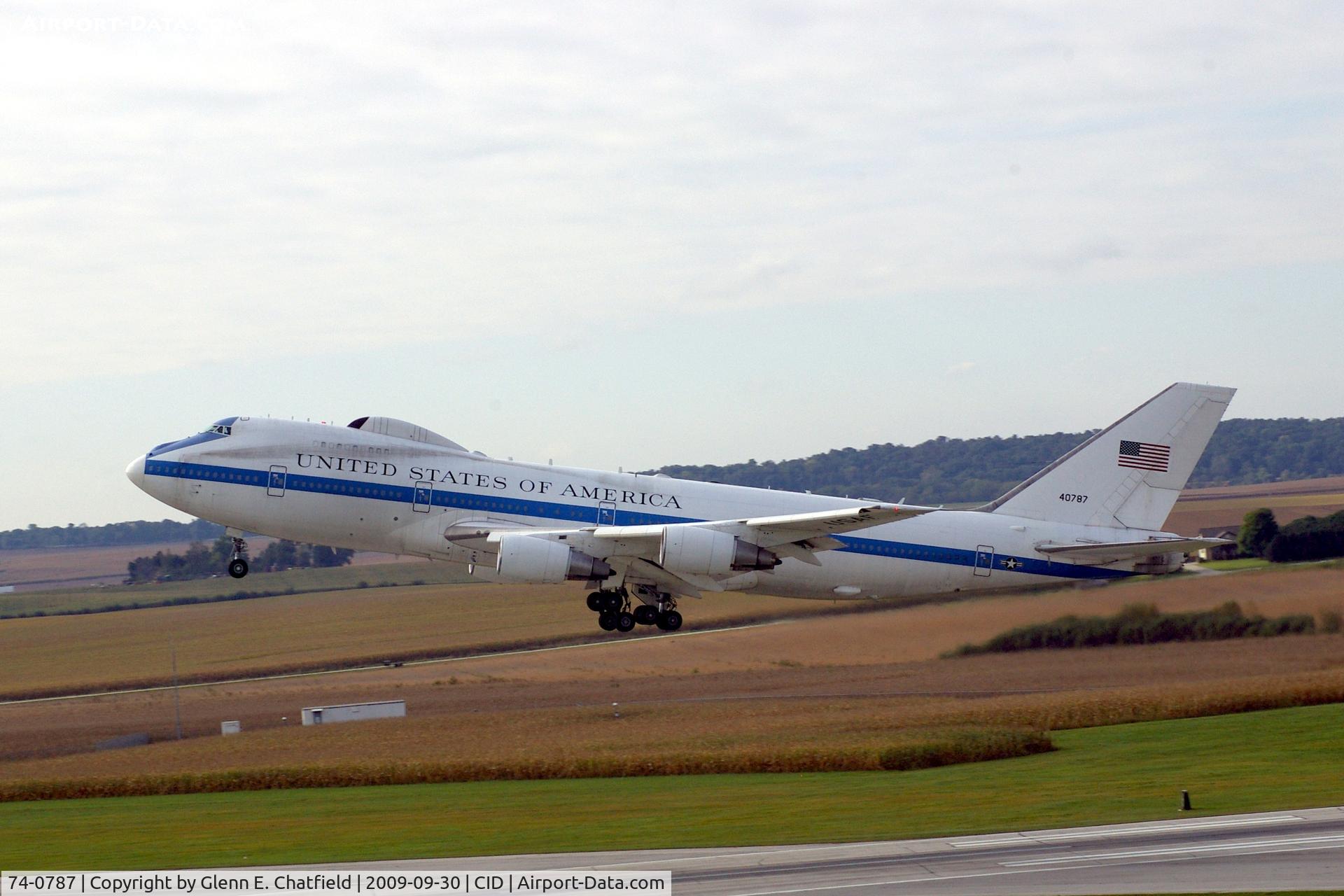 74-0787, 1974 Boeing E-4B C/N 20684, Shot from the control tower