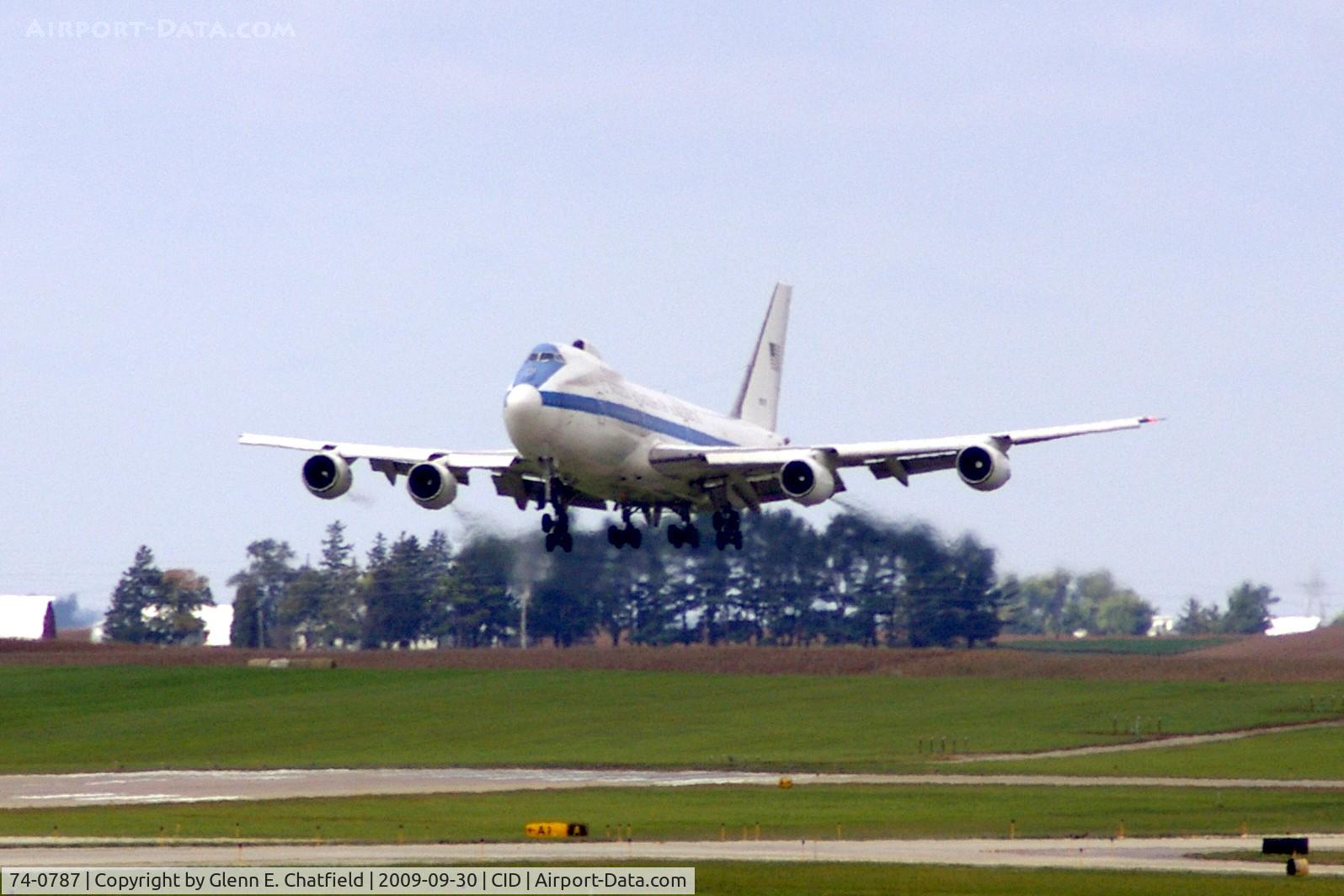 74-0787, 1974 Boeing E-4B C/N 20684, This touch and go is shot from my office on the 2nd floor of the tower