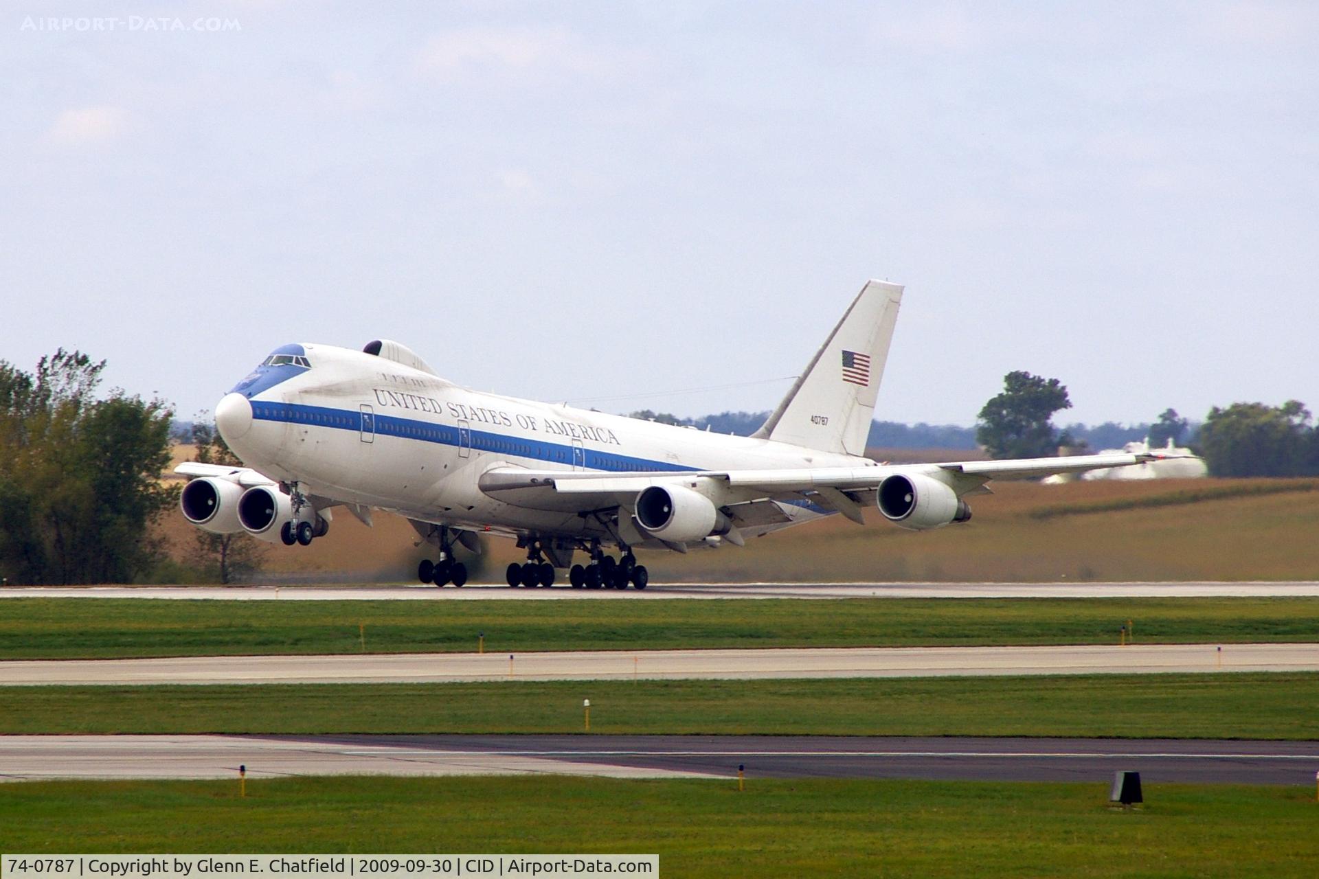 74-0787, 1974 Boeing E-4B C/N 20684, Third touch and go, shot from my office again