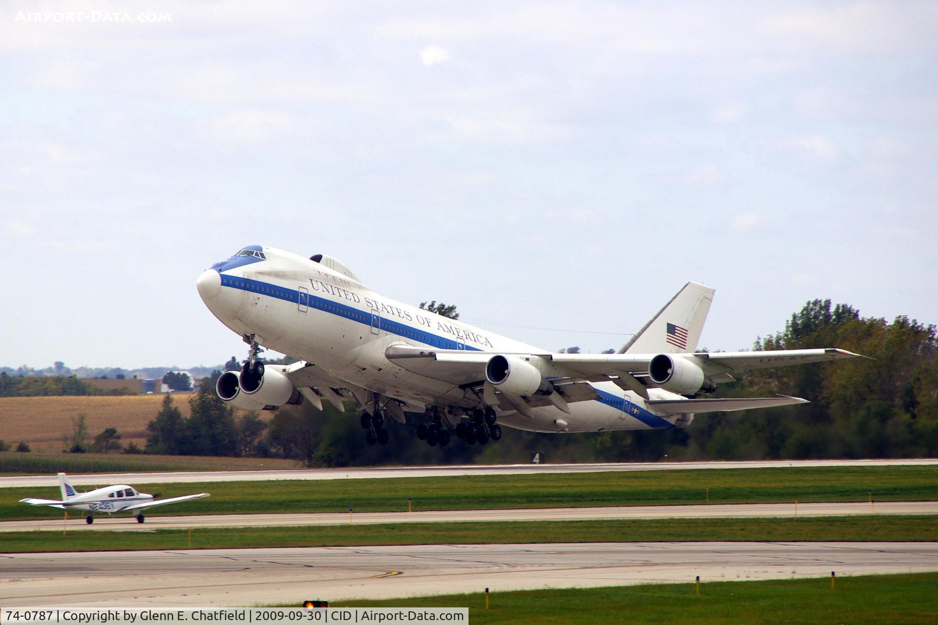 74-0787, 1974 Boeing E-4B C/N 20684, Third touch and go, shot from my office again